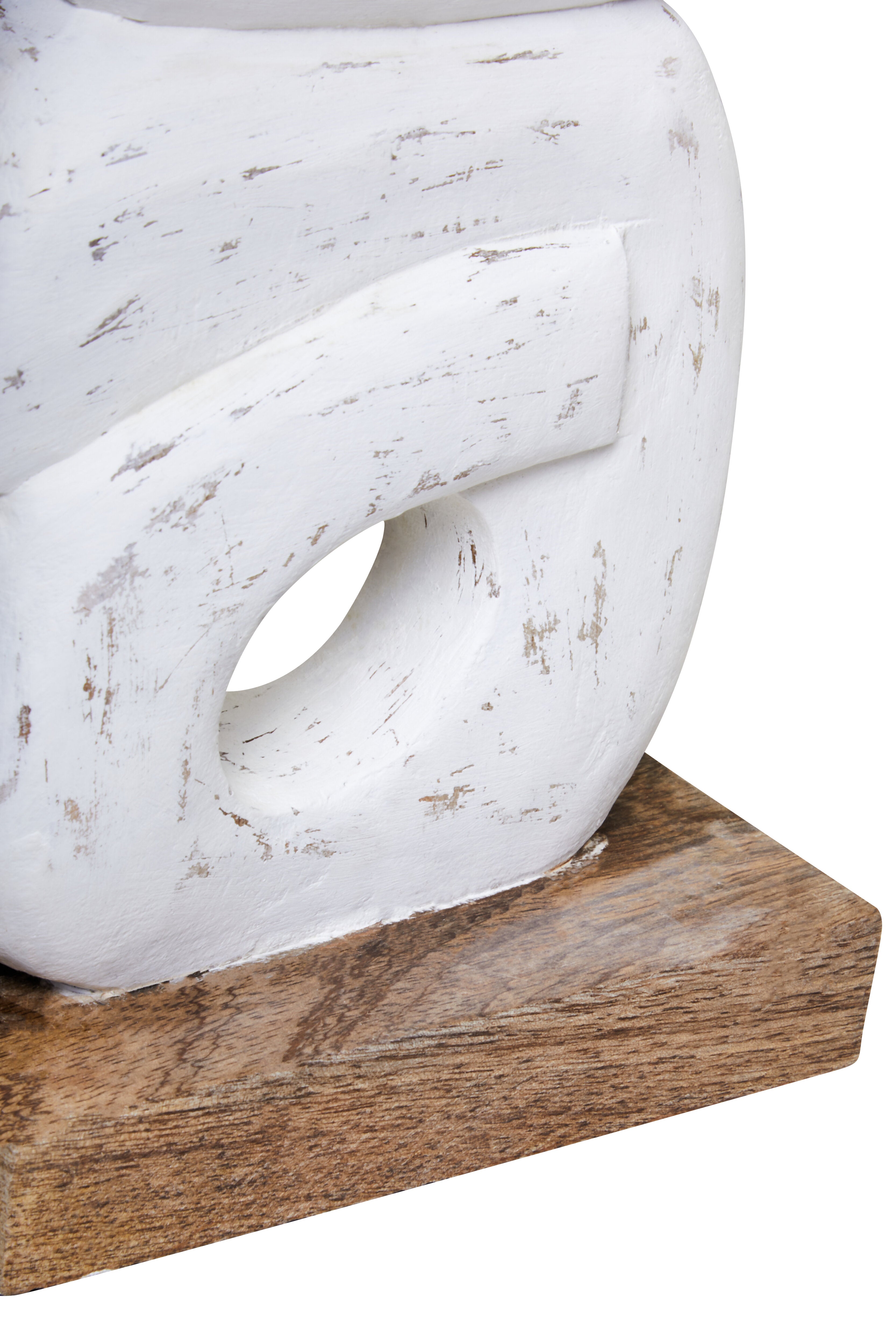 Osprey Rustic White Mango Wood Ring Sculpture