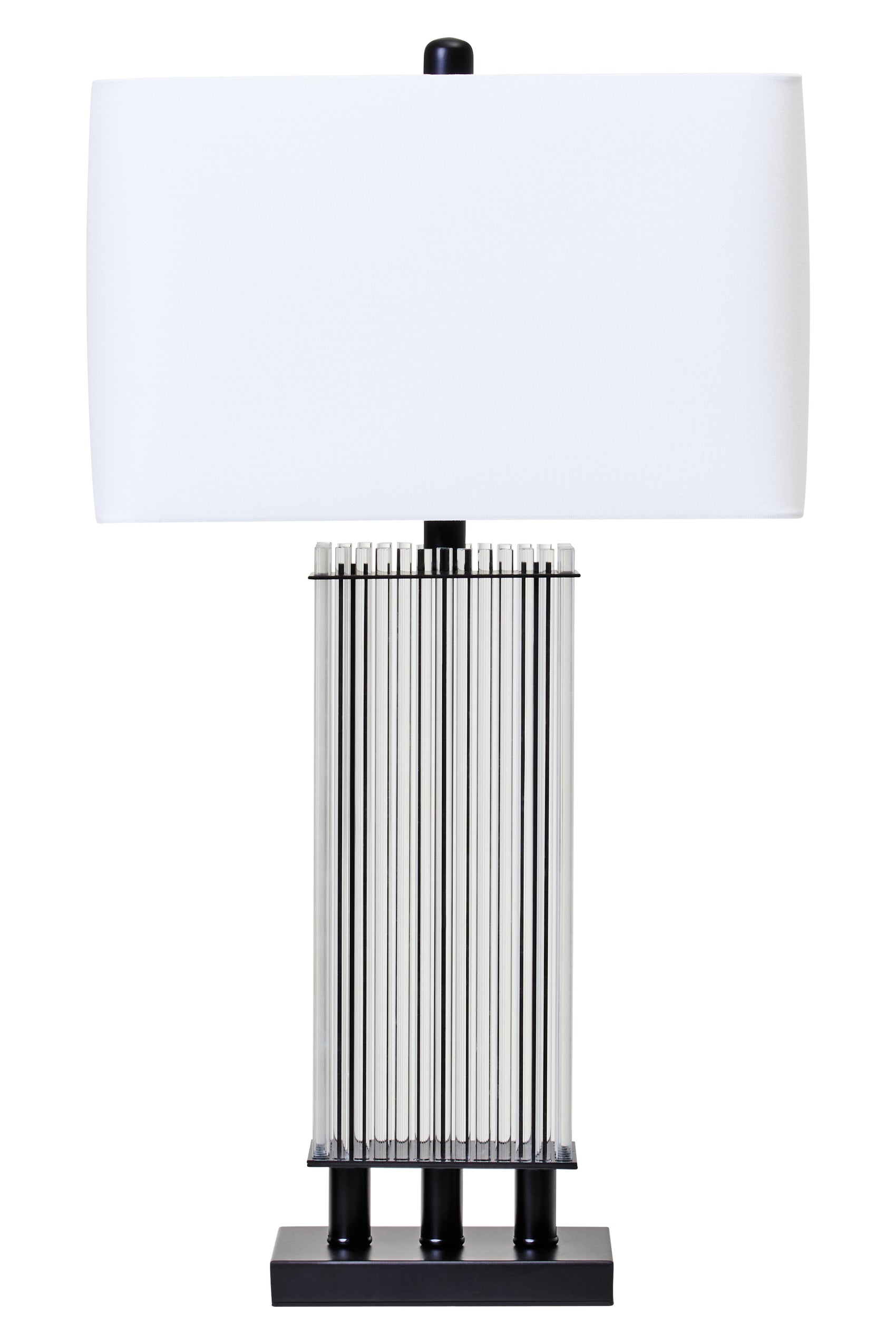 Allegra Clear Glass Table Lamp With Matte Black Base