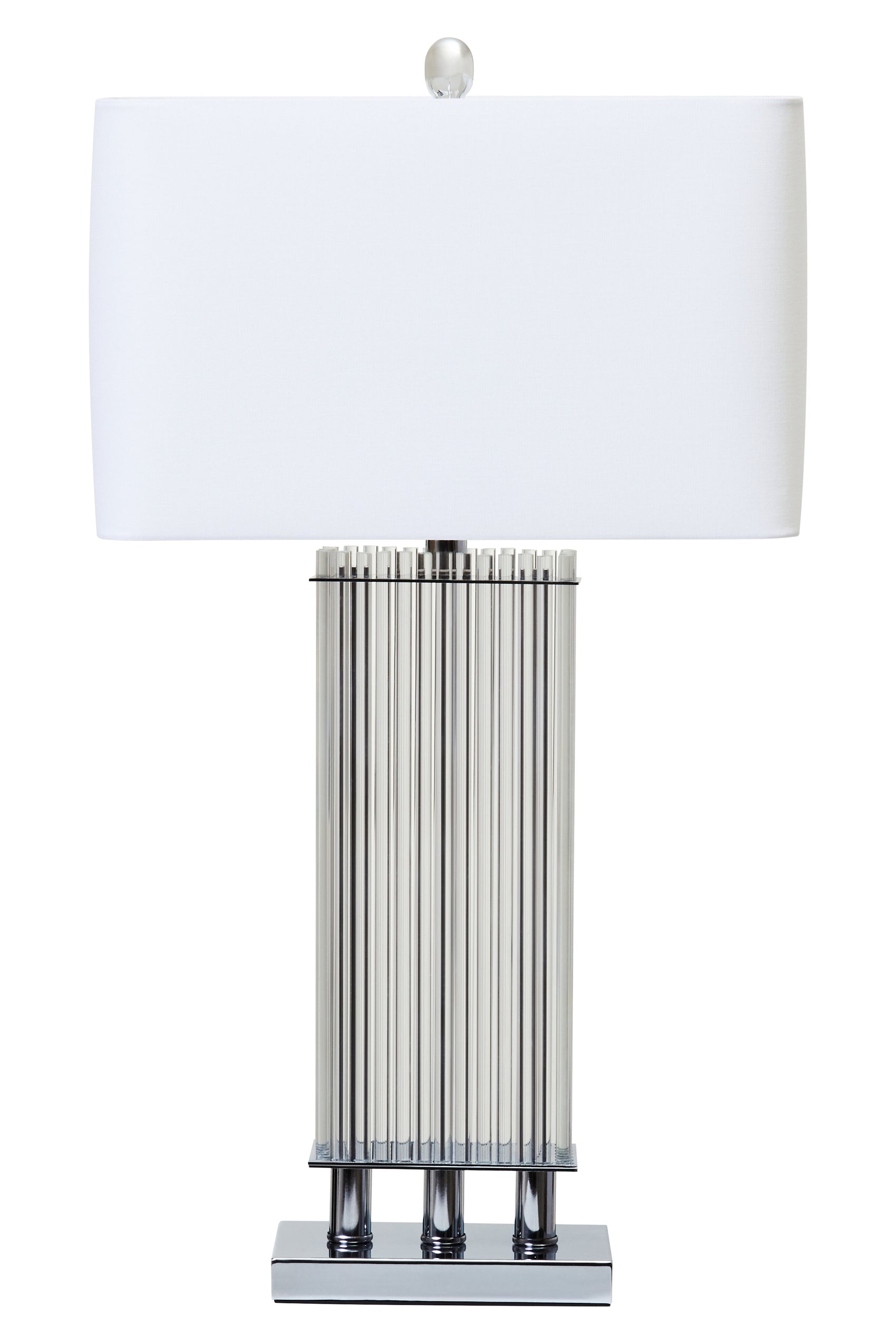 Allegra Clear Glass Table Lamp With Matte Silver Base
