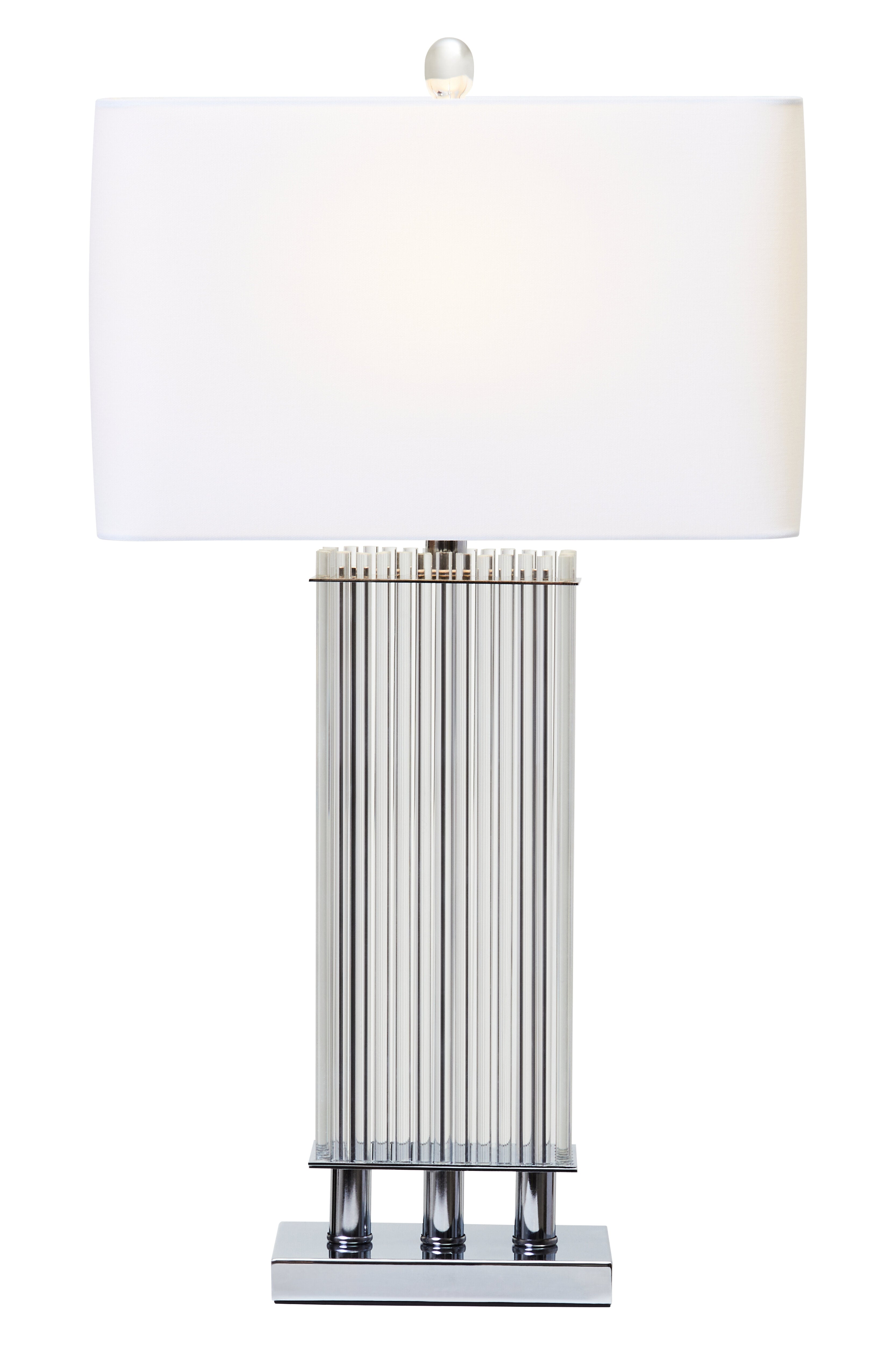Allegra Clear Glass Table Lamp With Matte Silver Base