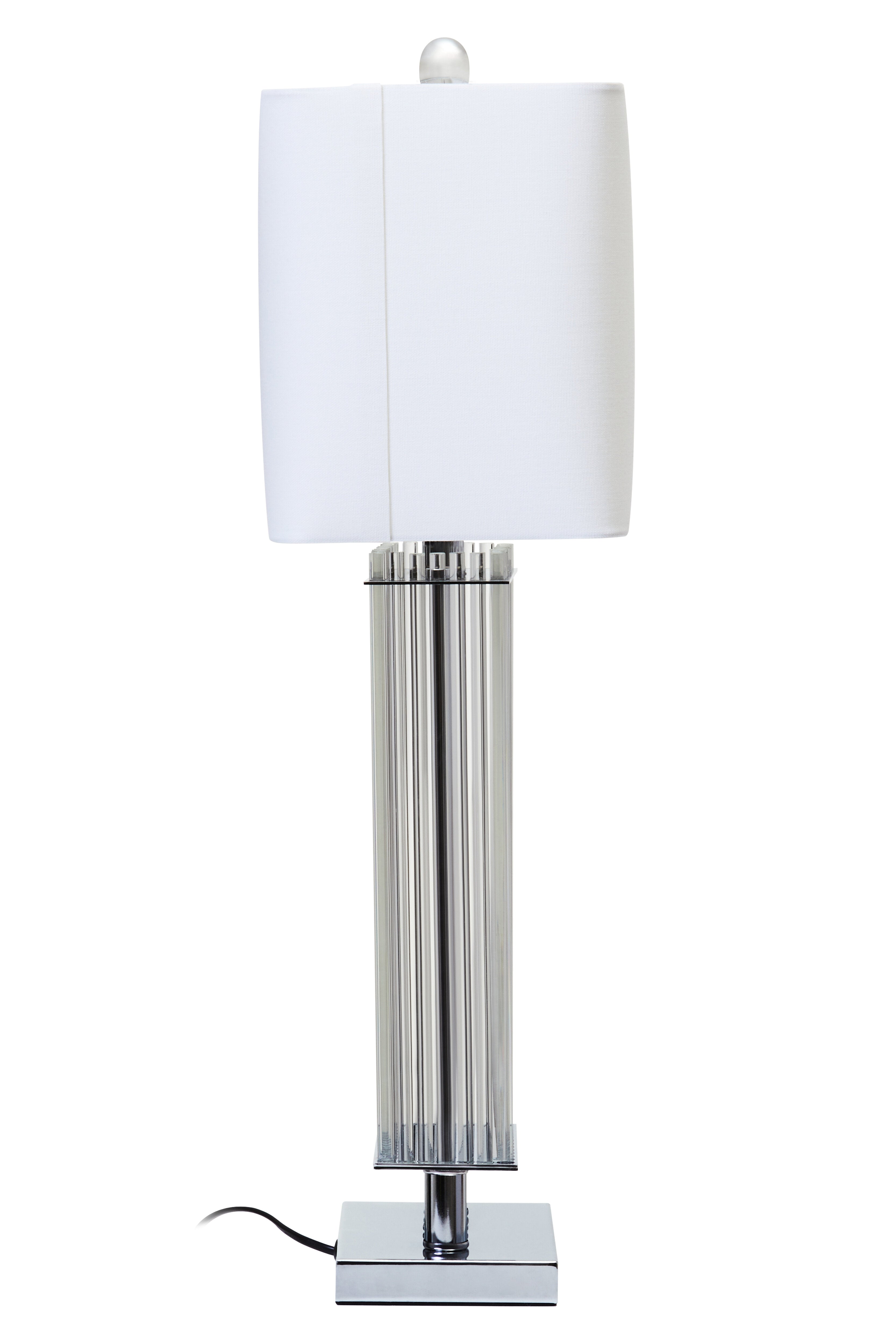 Allegra Clear Glass Table Lamp With Matte Silver Base