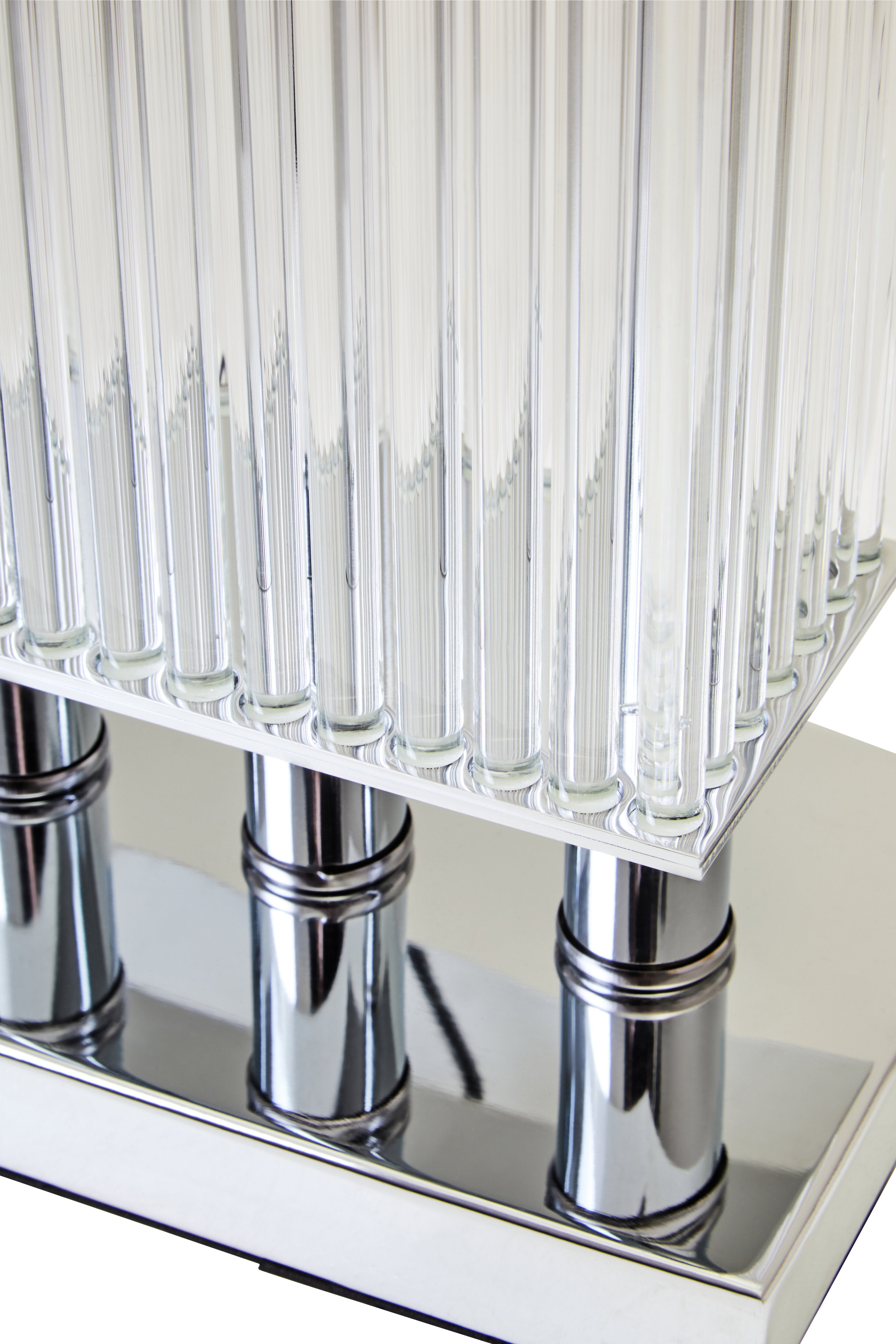 Allegra Clear Glass Table Lamp With Matte Silver Base