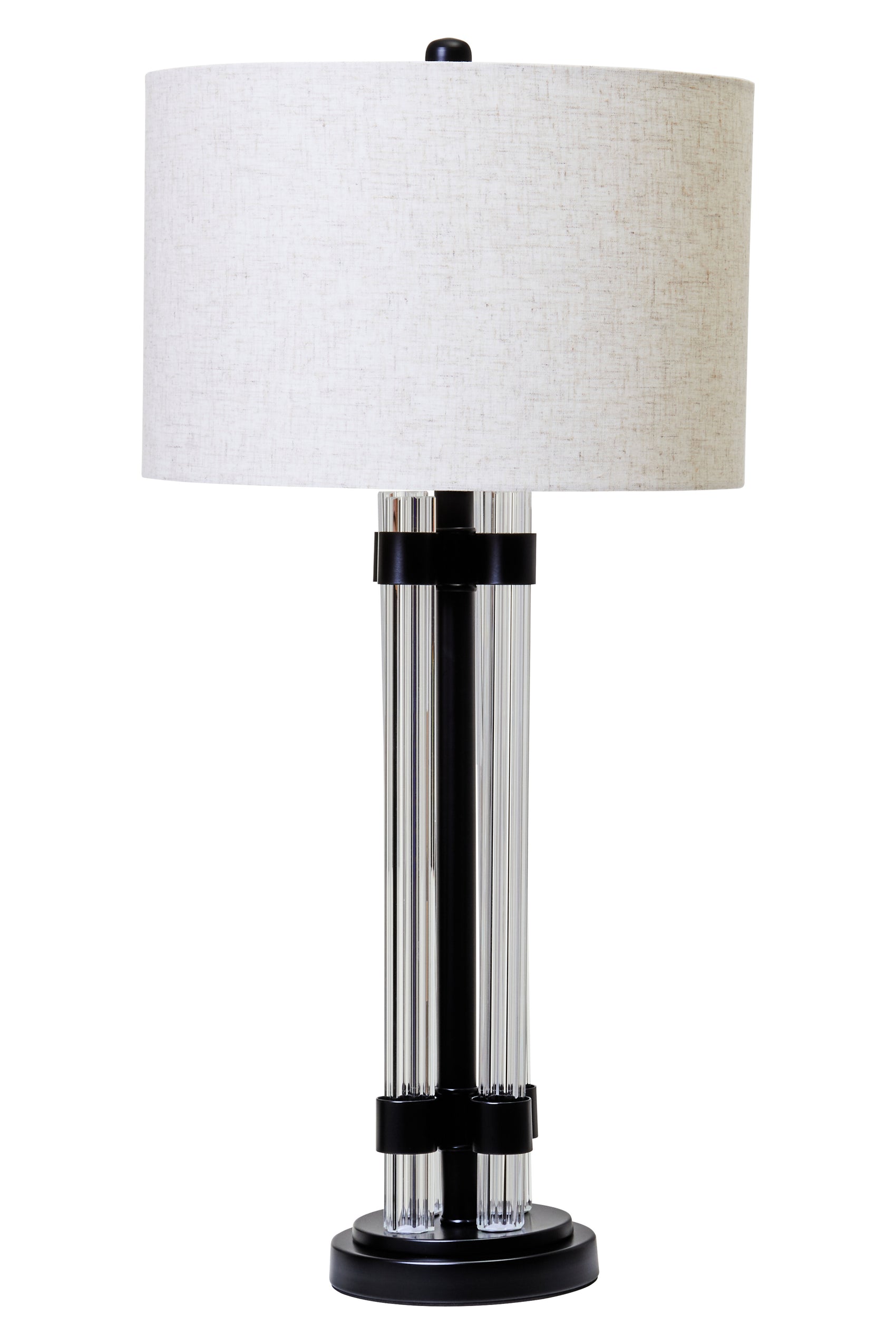 Whitney Matte Black Glass Ivory Table Lamp
