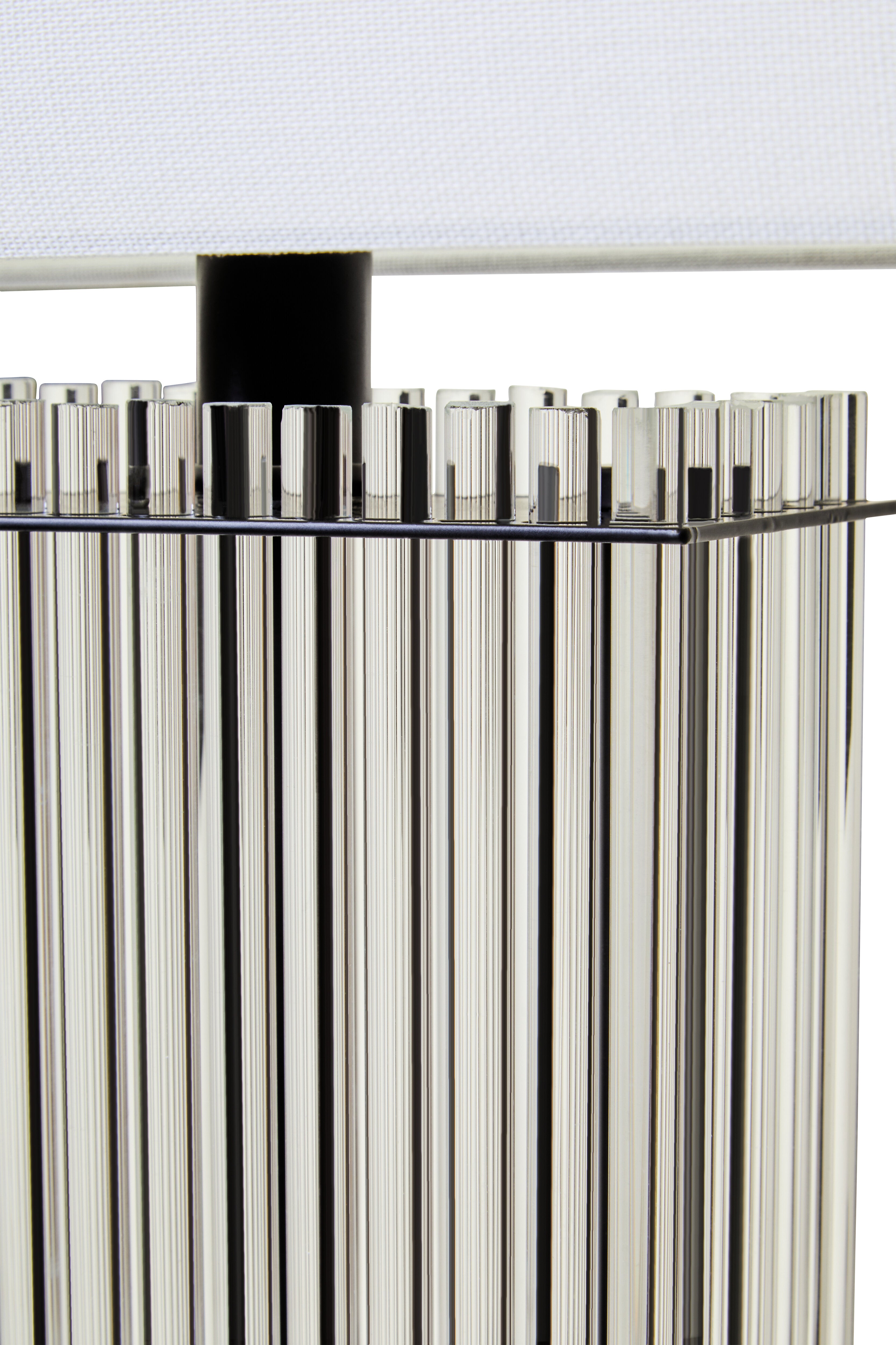 Allegra Clear Glass Table Lamp With Matte Black Base