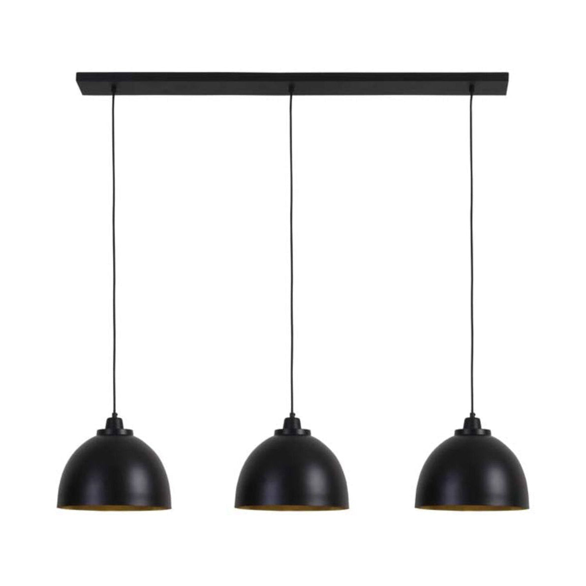 Kylie Matt Black/Gold Metal 3 Light Pendant Light