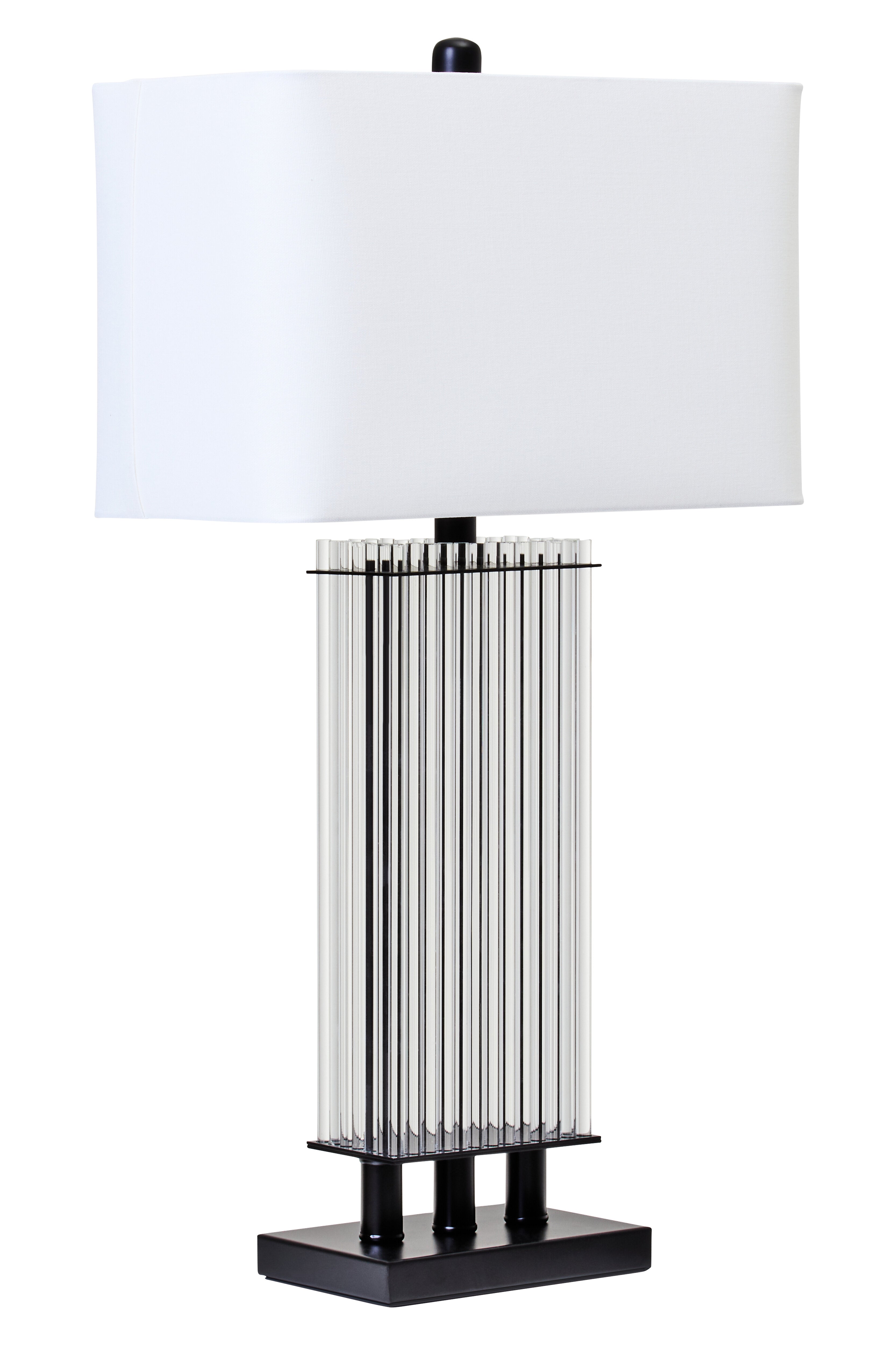 Allegra Clear Glass Table Lamp With Matte Black Base