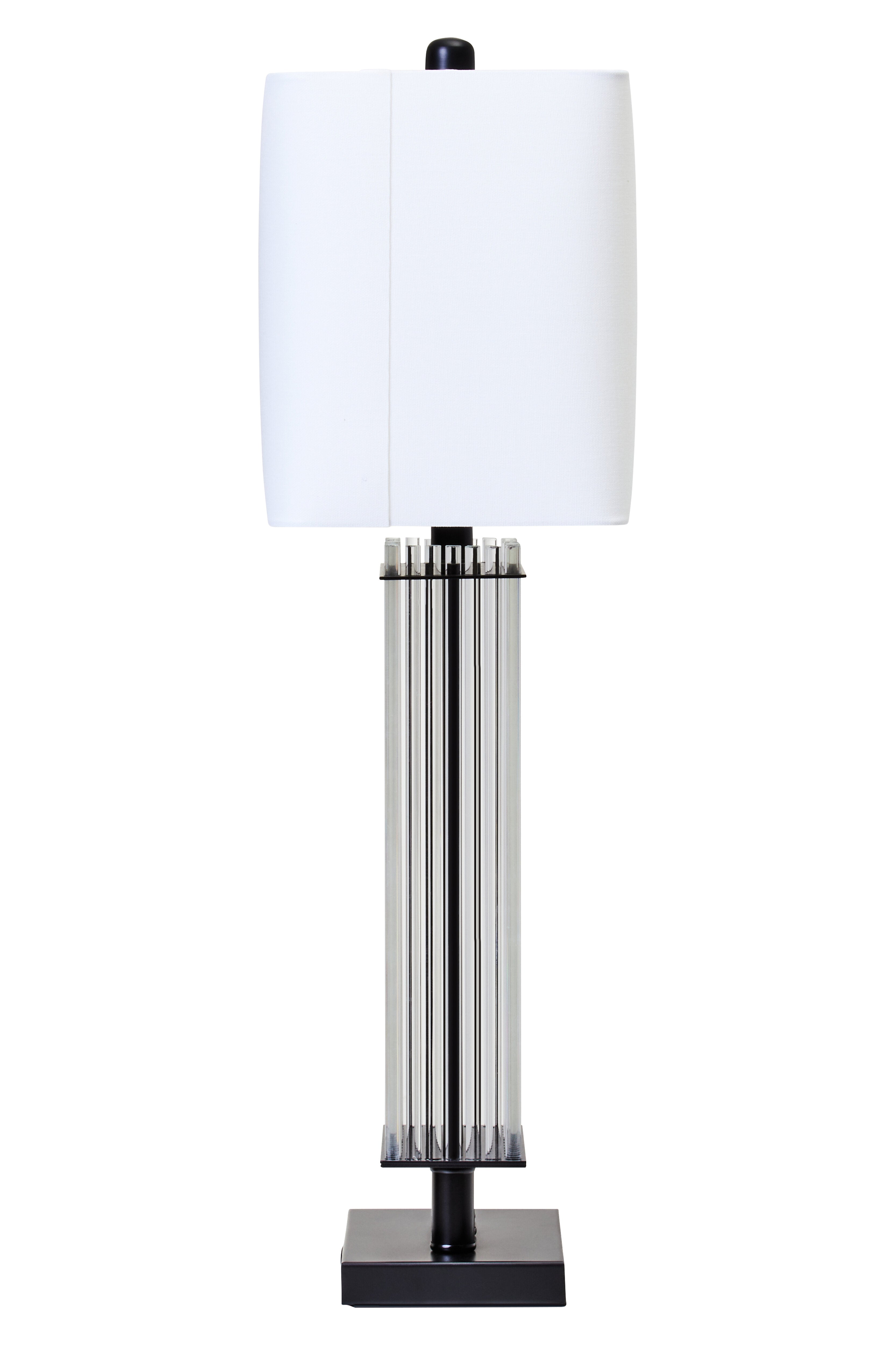 Allegra Clear Glass Table Lamp With Matte Black Base