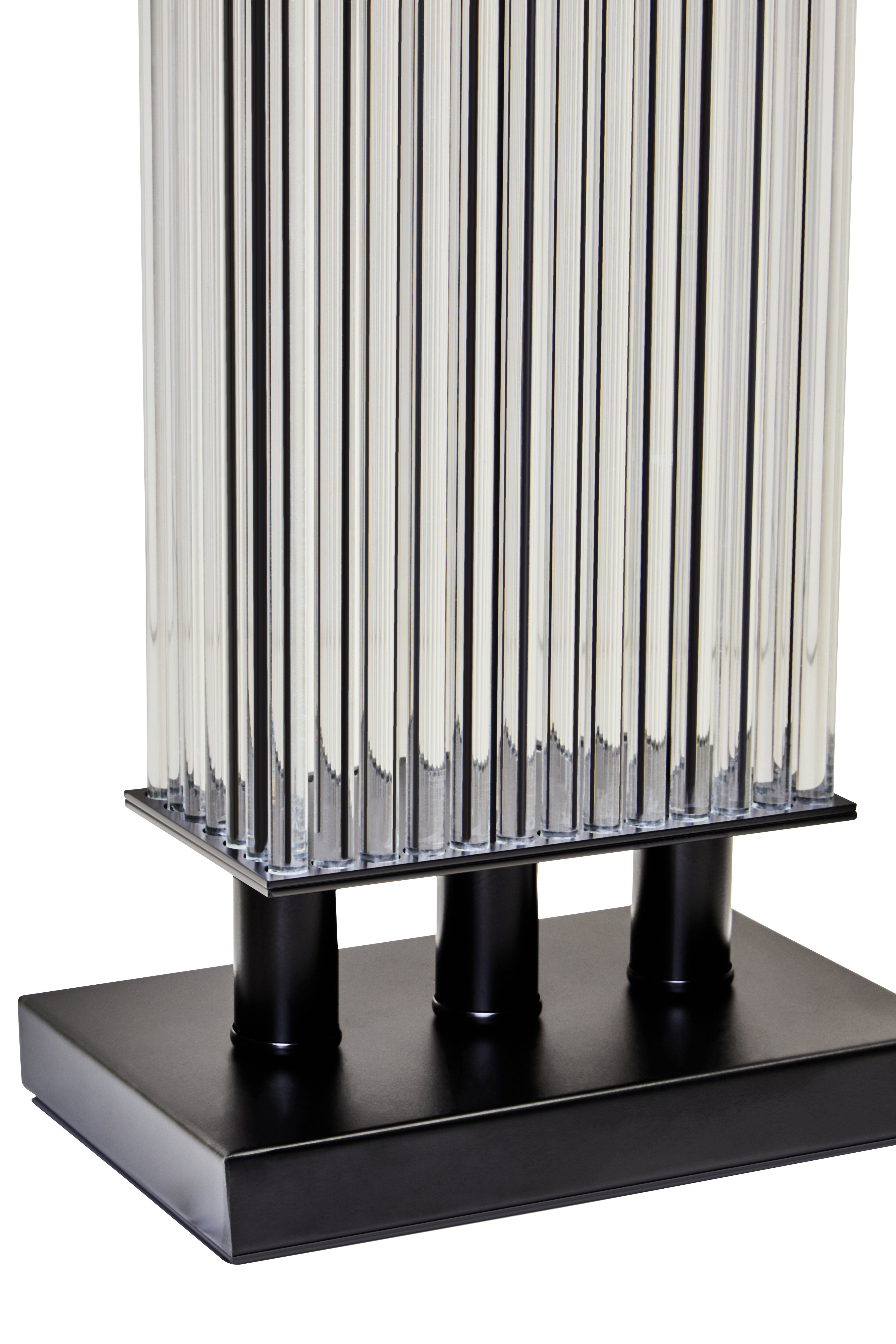 Allegra Clear Glass Table Lamp With Matte Black Base