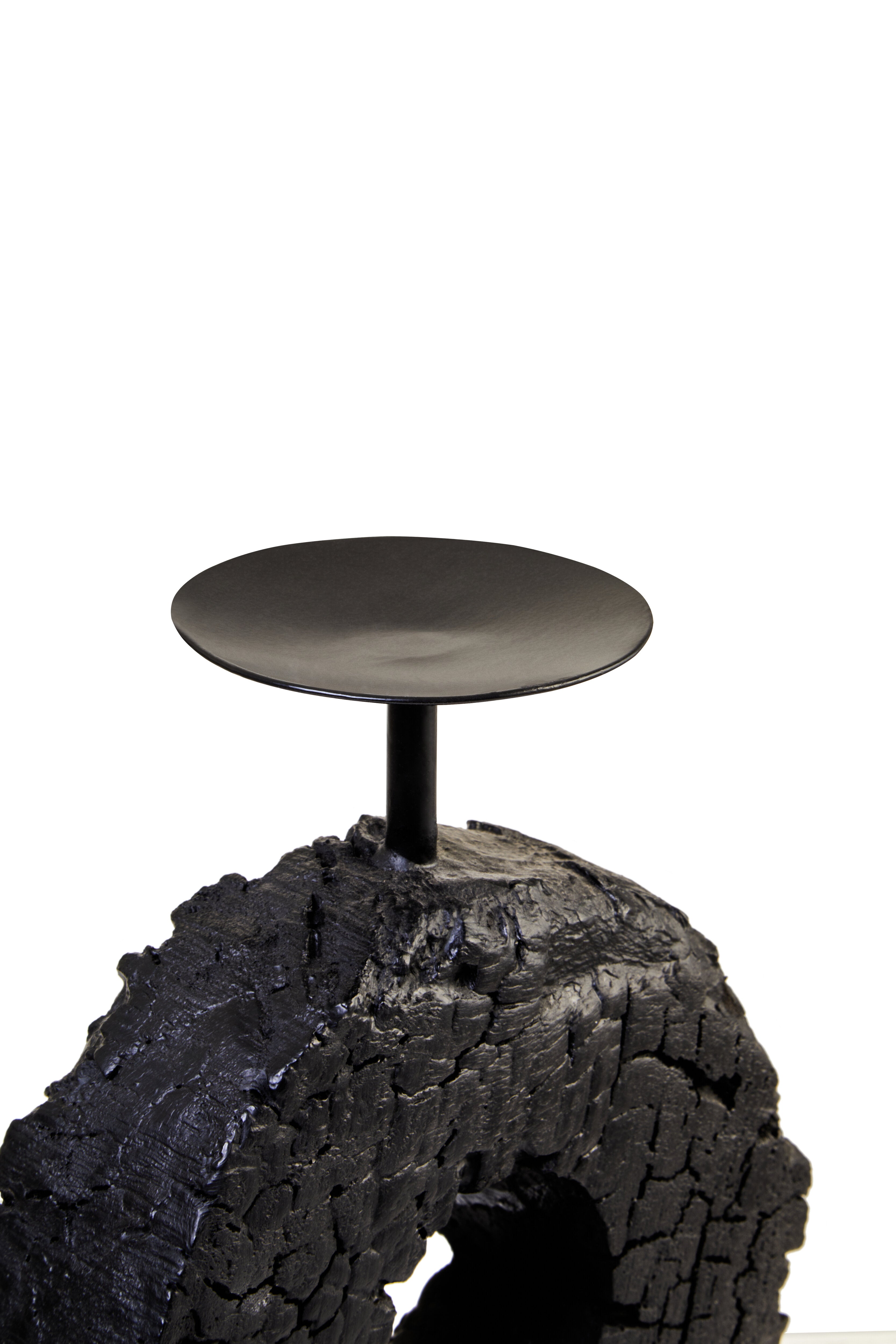 Osprey Charred Black Mango Wood Log Candle Holder | Small