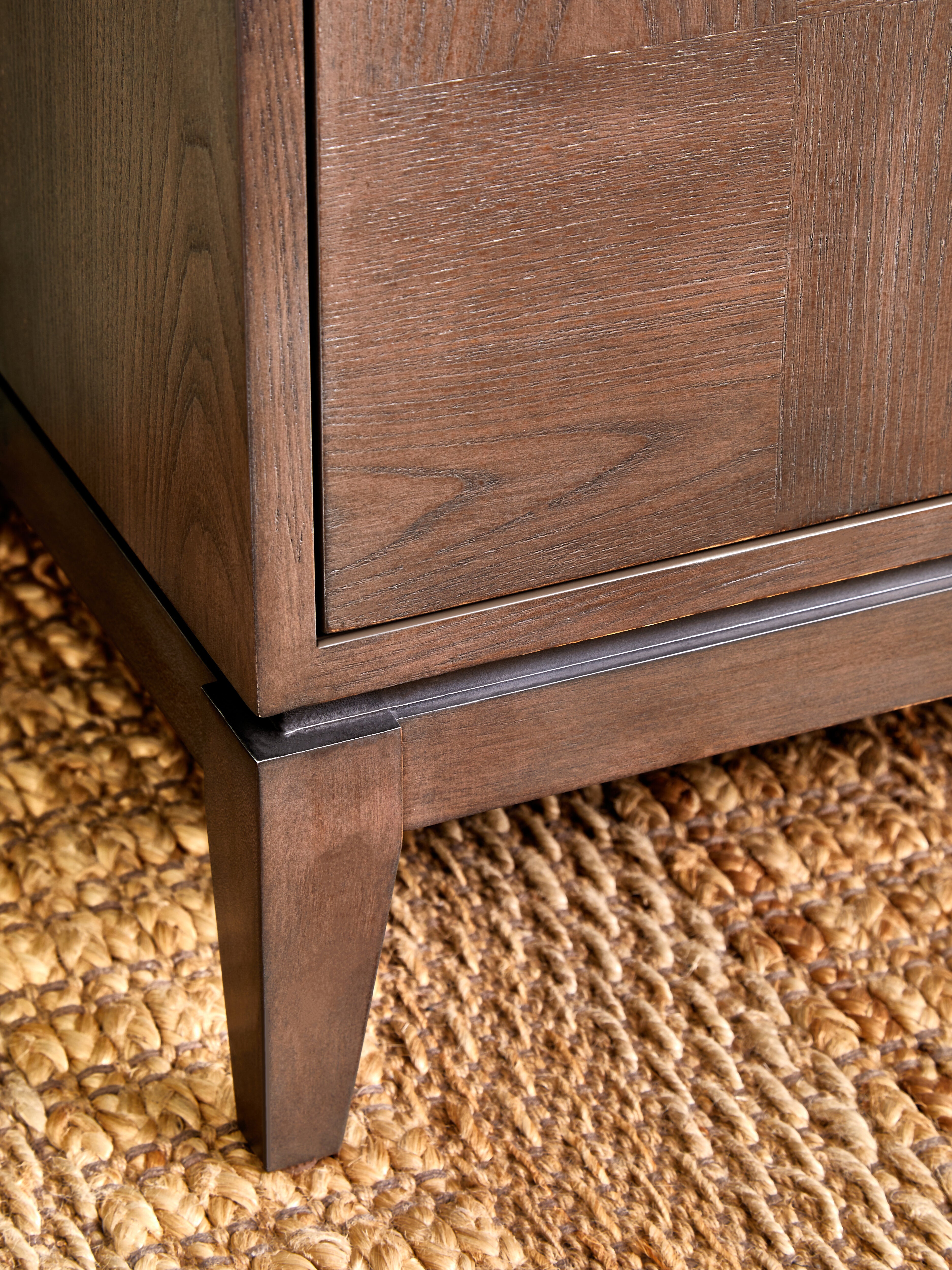 Jetta Checkered Antique Grey Elm Wood Sideboard | 2 Doors