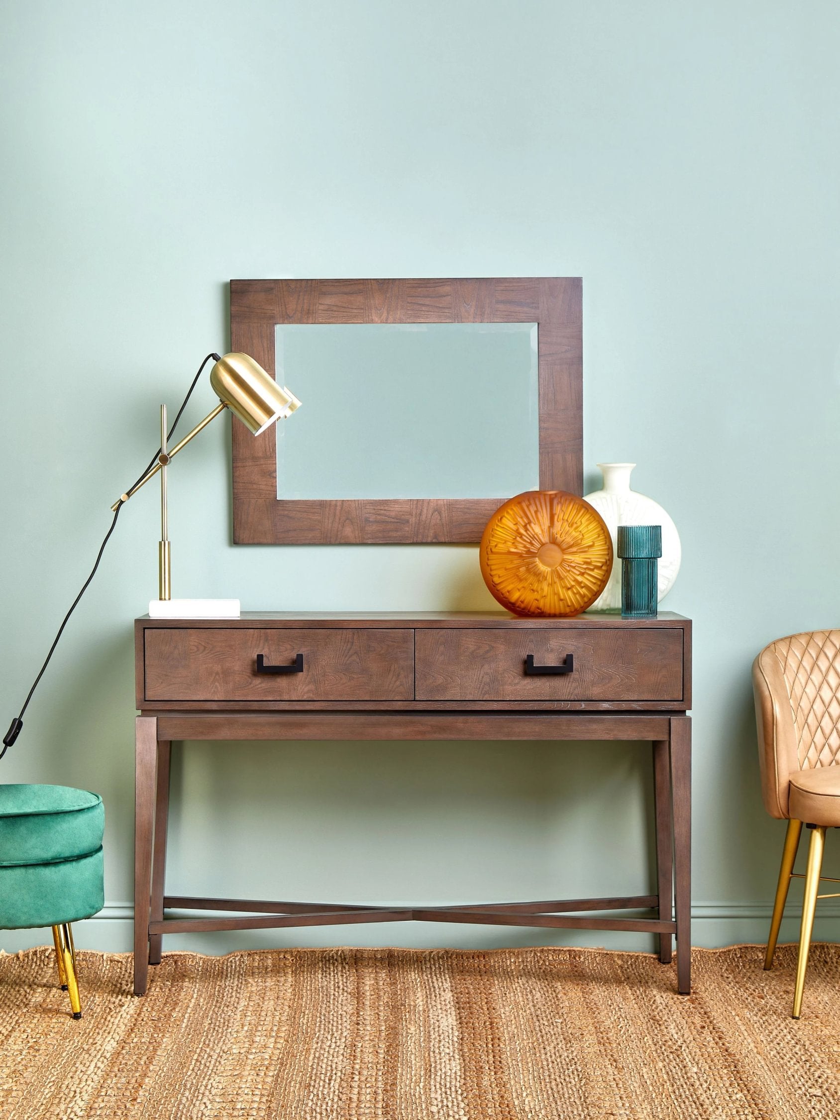 Burford Antique Grey 2 Drawer Console Table