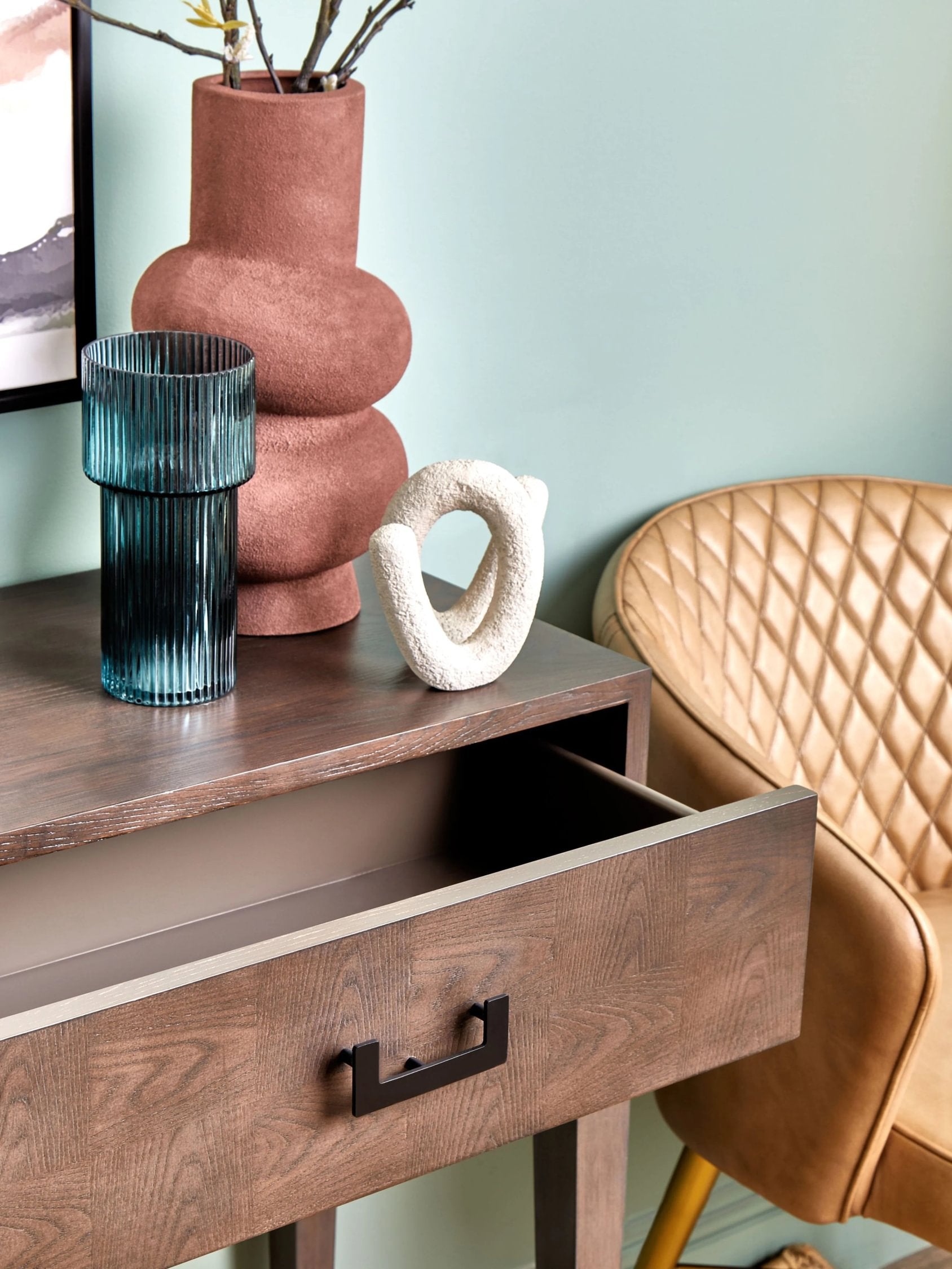 Burford Antique Grey 2 Drawer Console Table