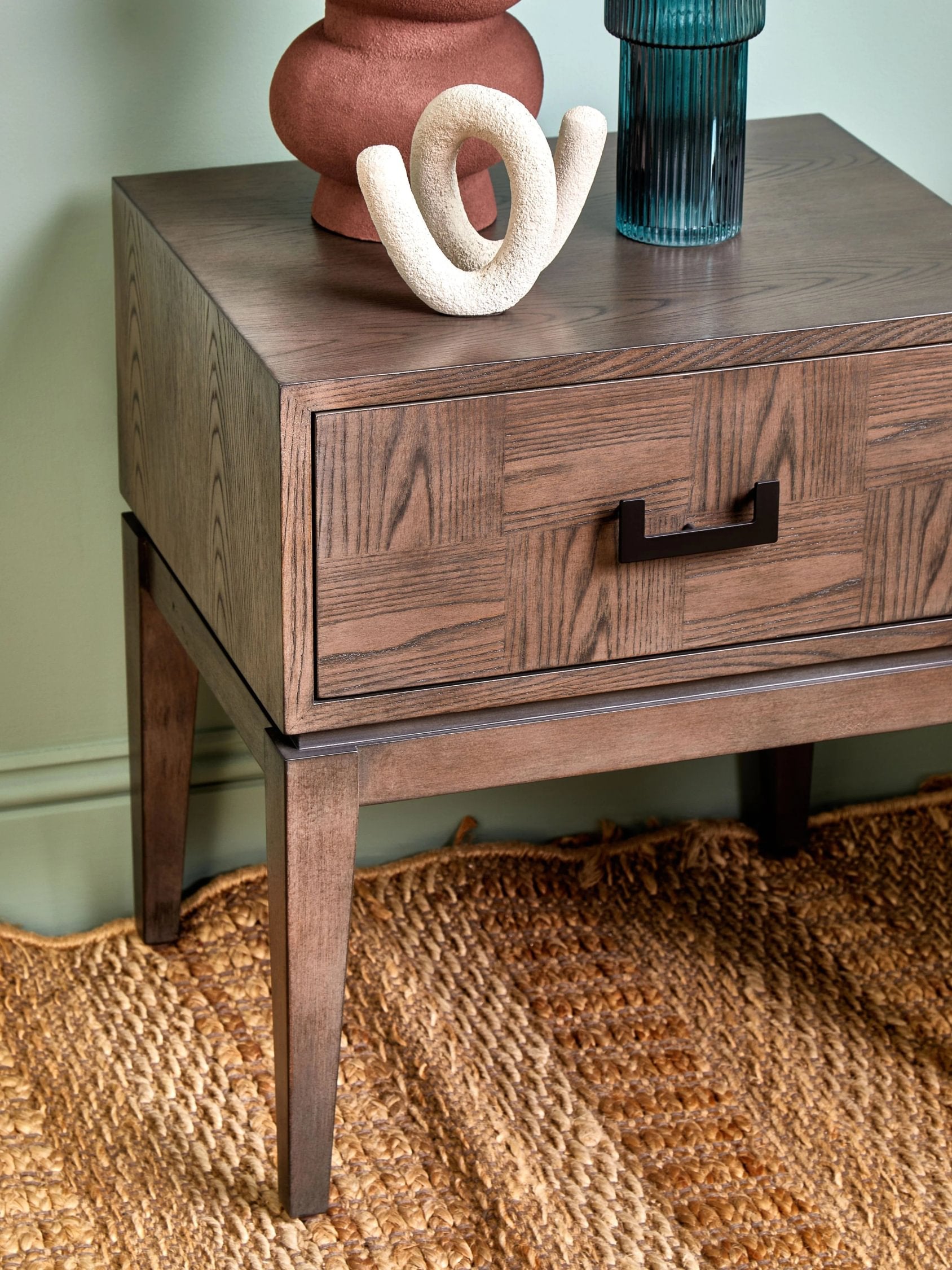 Burford Antique Grey 1 Drawer Side Table
