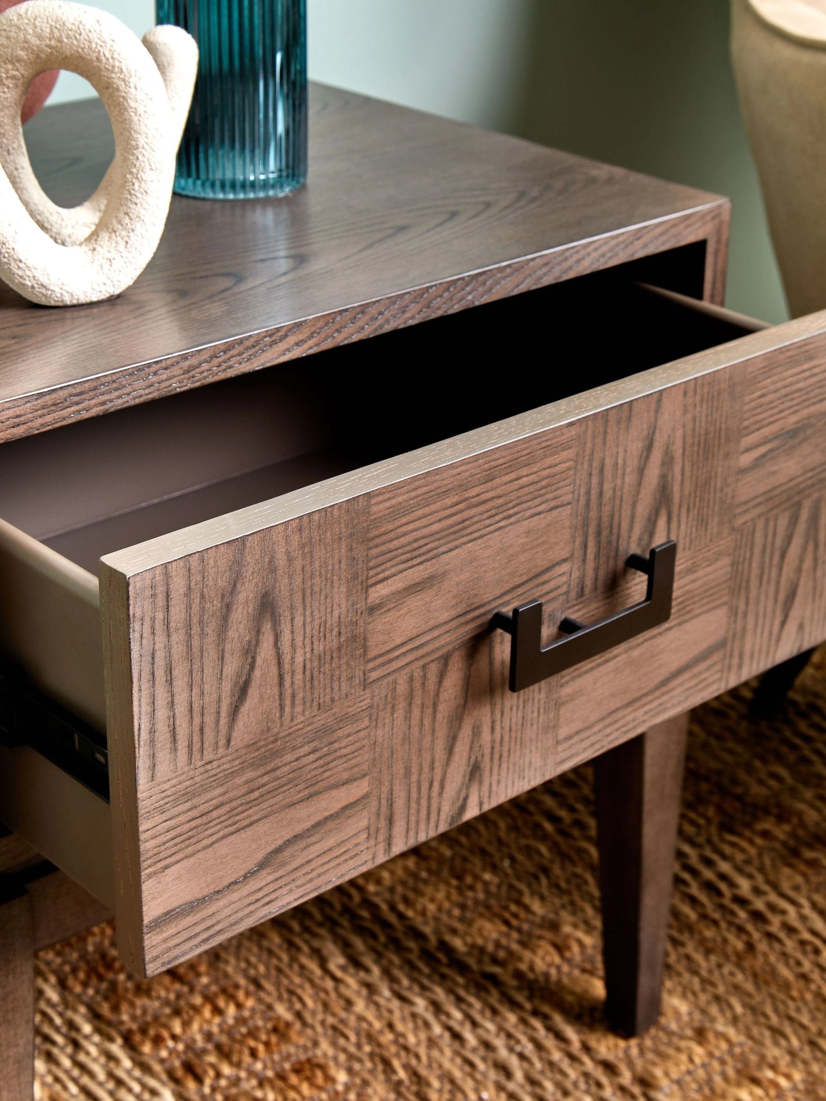 Burford Antique Grey 1 Drawer Side Table