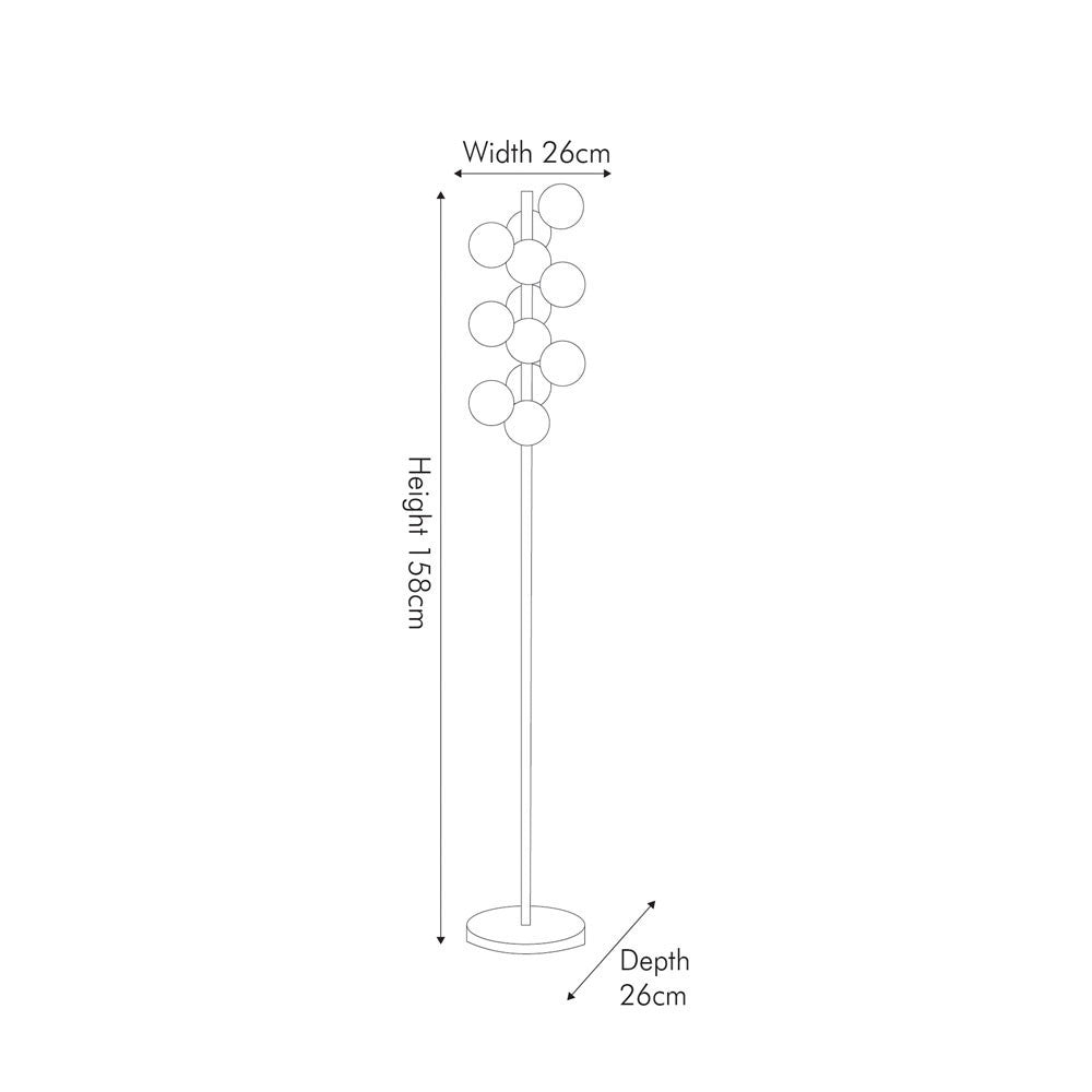 Vecchio Lustre Glass Orb & Gold Floor Lamp