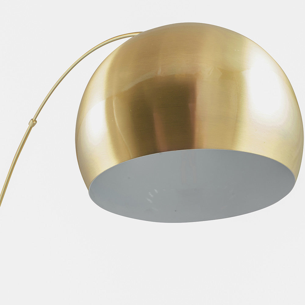 Feliciani Brushed Brass Metal & White Marble Floor Lamp