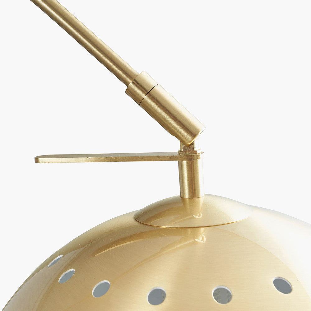 Feliciani Brushed Brass Metal & White Marble Floor Lamp