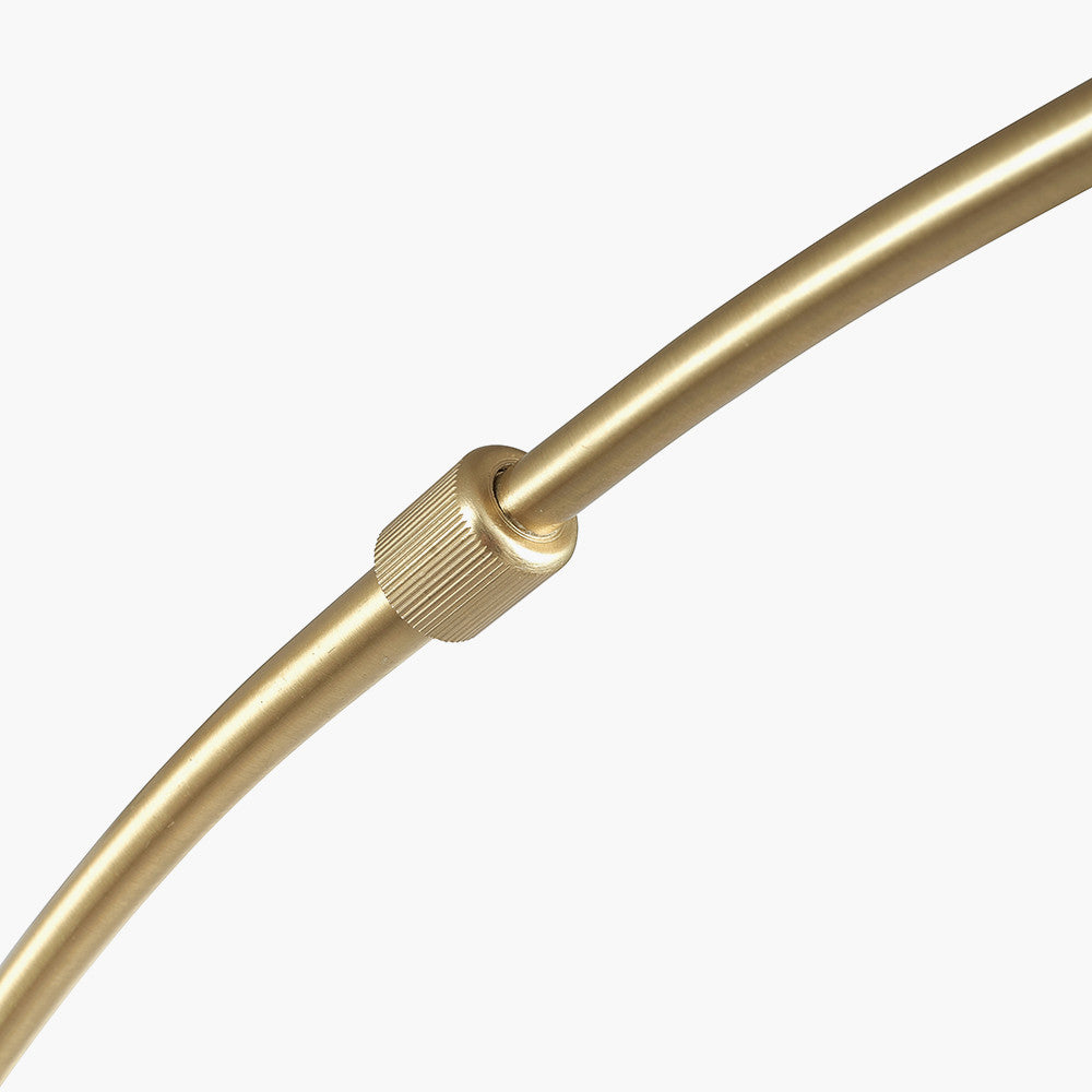 Feliciani Brushed Brass Metal & White Marble Floor Lamp