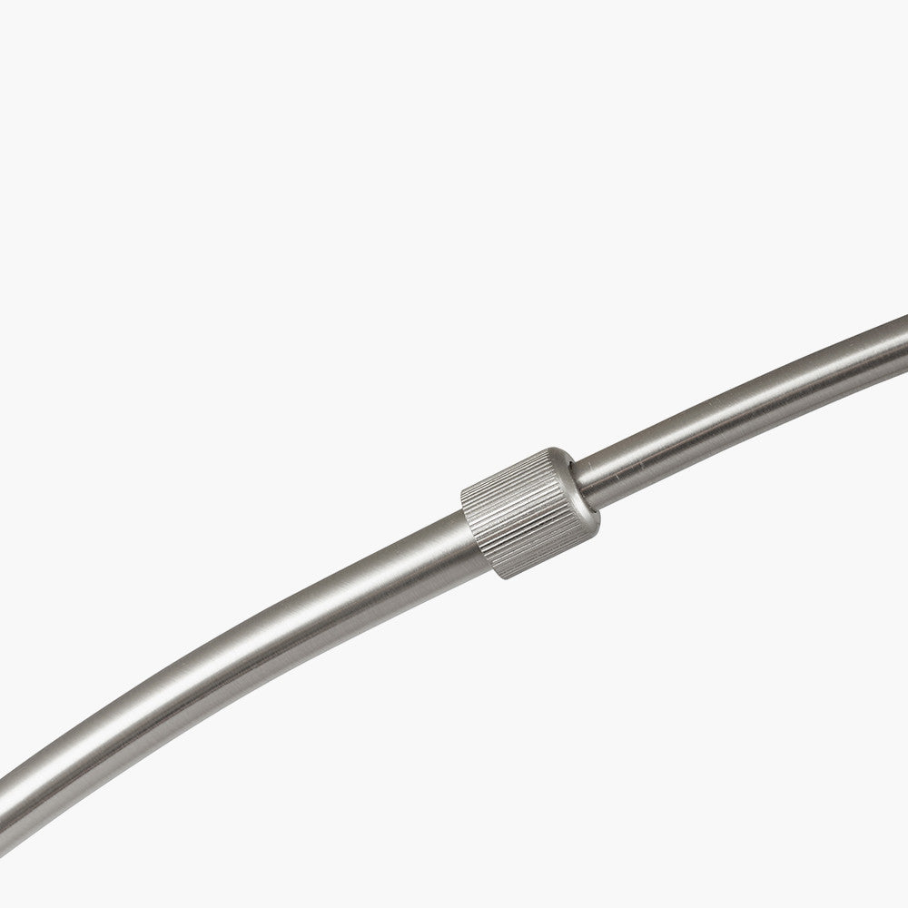 FelicianiÂ Brushed Silver Metal and White Marble Floor Lamp