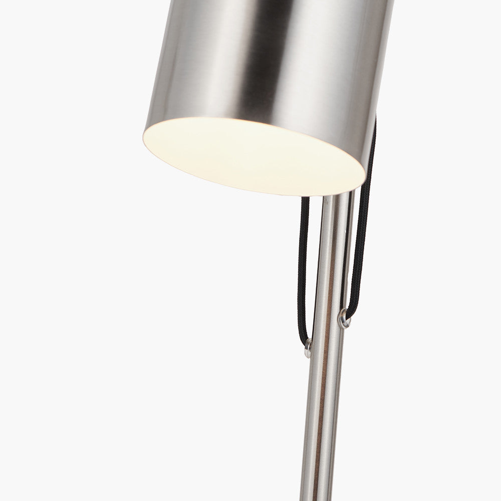Aaron Brushed Chrome Metal Task Floor Lamp