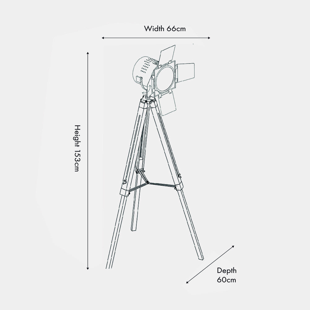 Hereford Gold & Black Tripod Floor Lamp