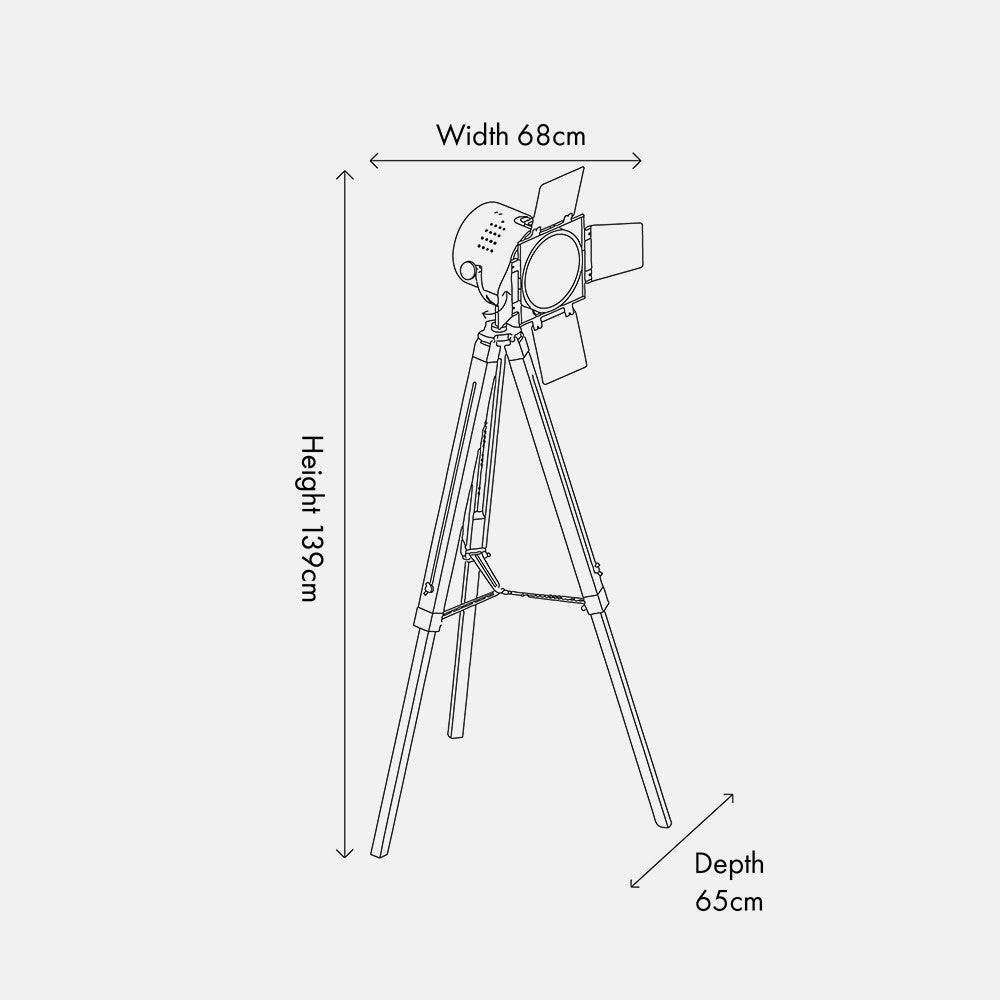 Hereford Silver & Black Tripod Floor Lamp