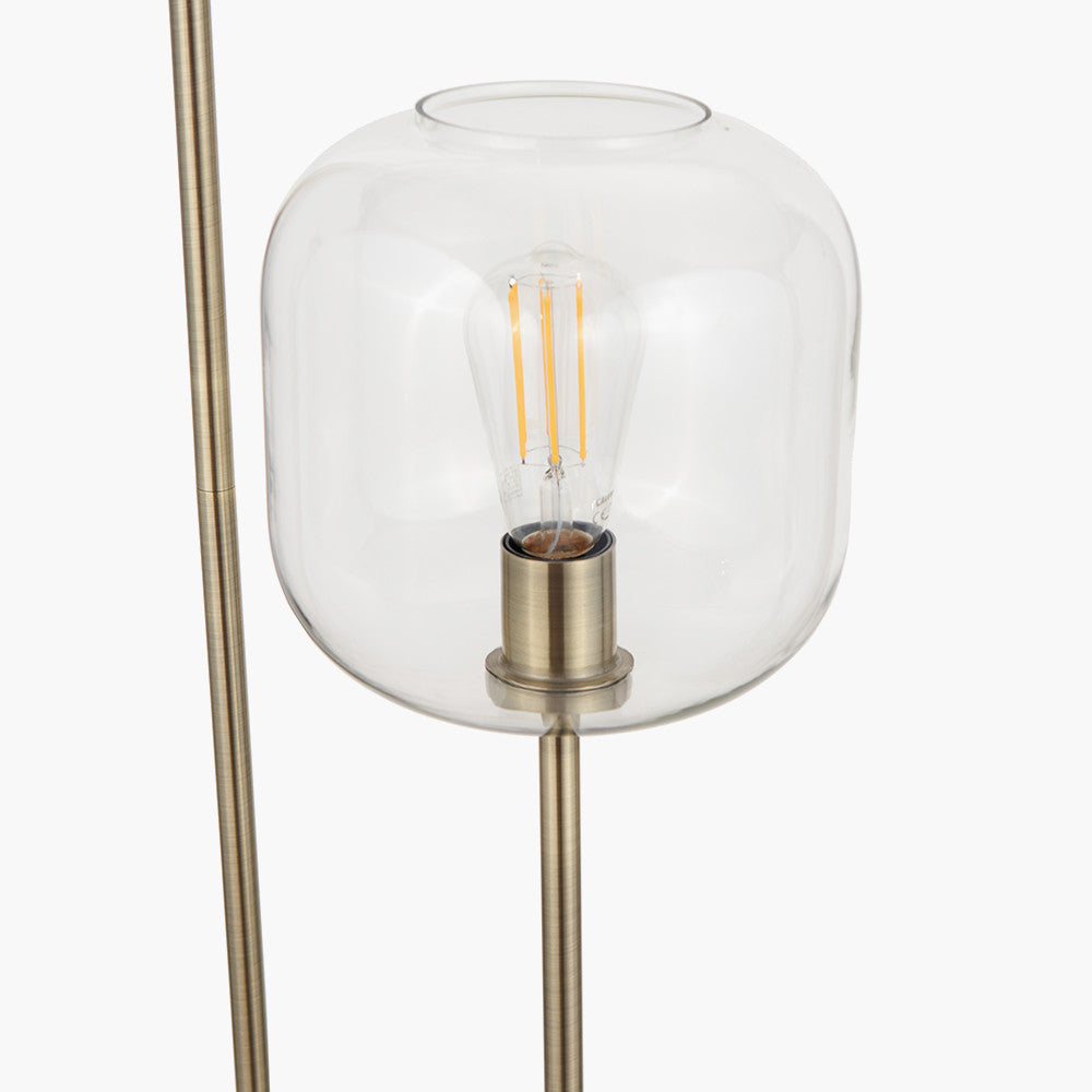 Florence Black Metal & Glass Floor Lamp