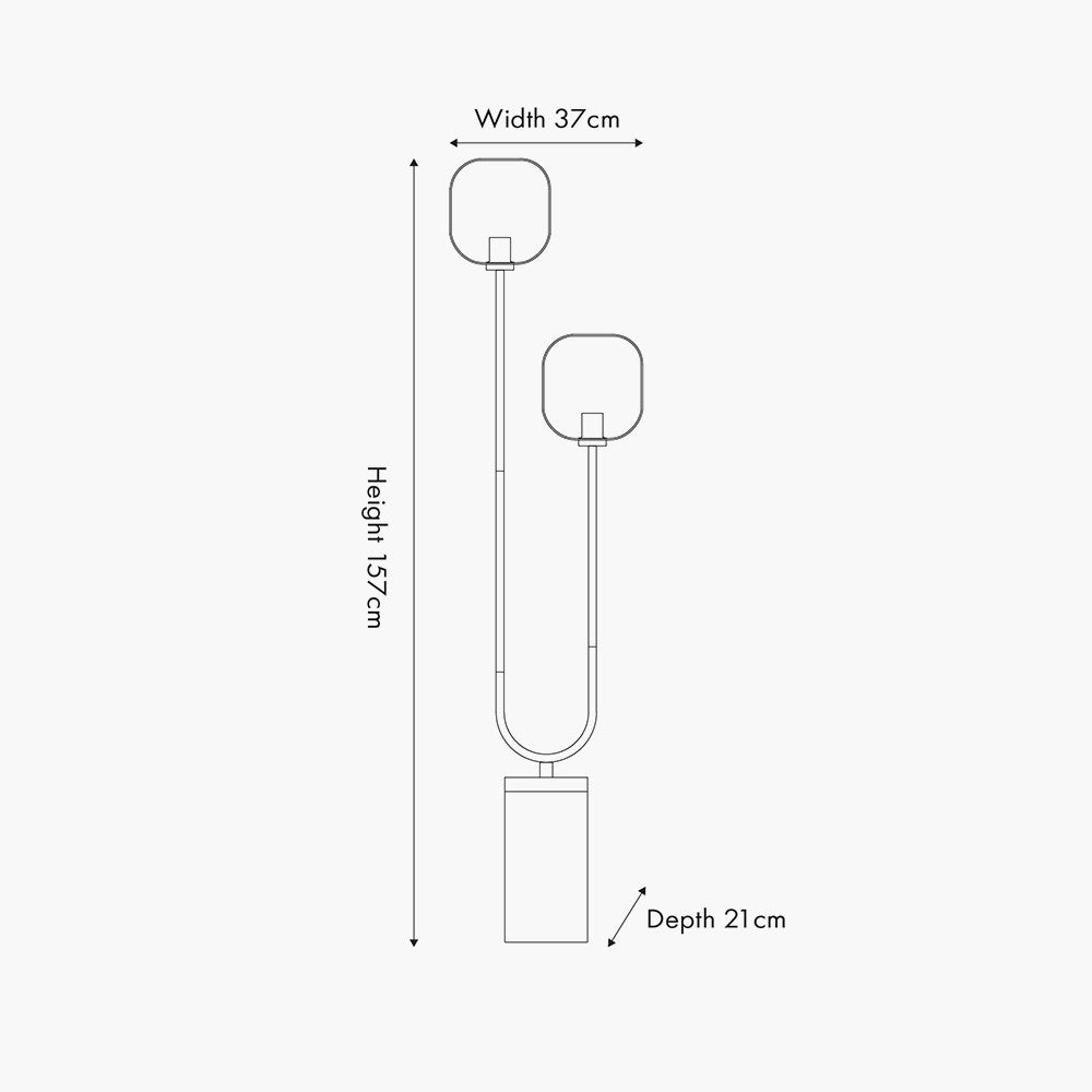 Florence Black Metal & Glass Floor Lamp