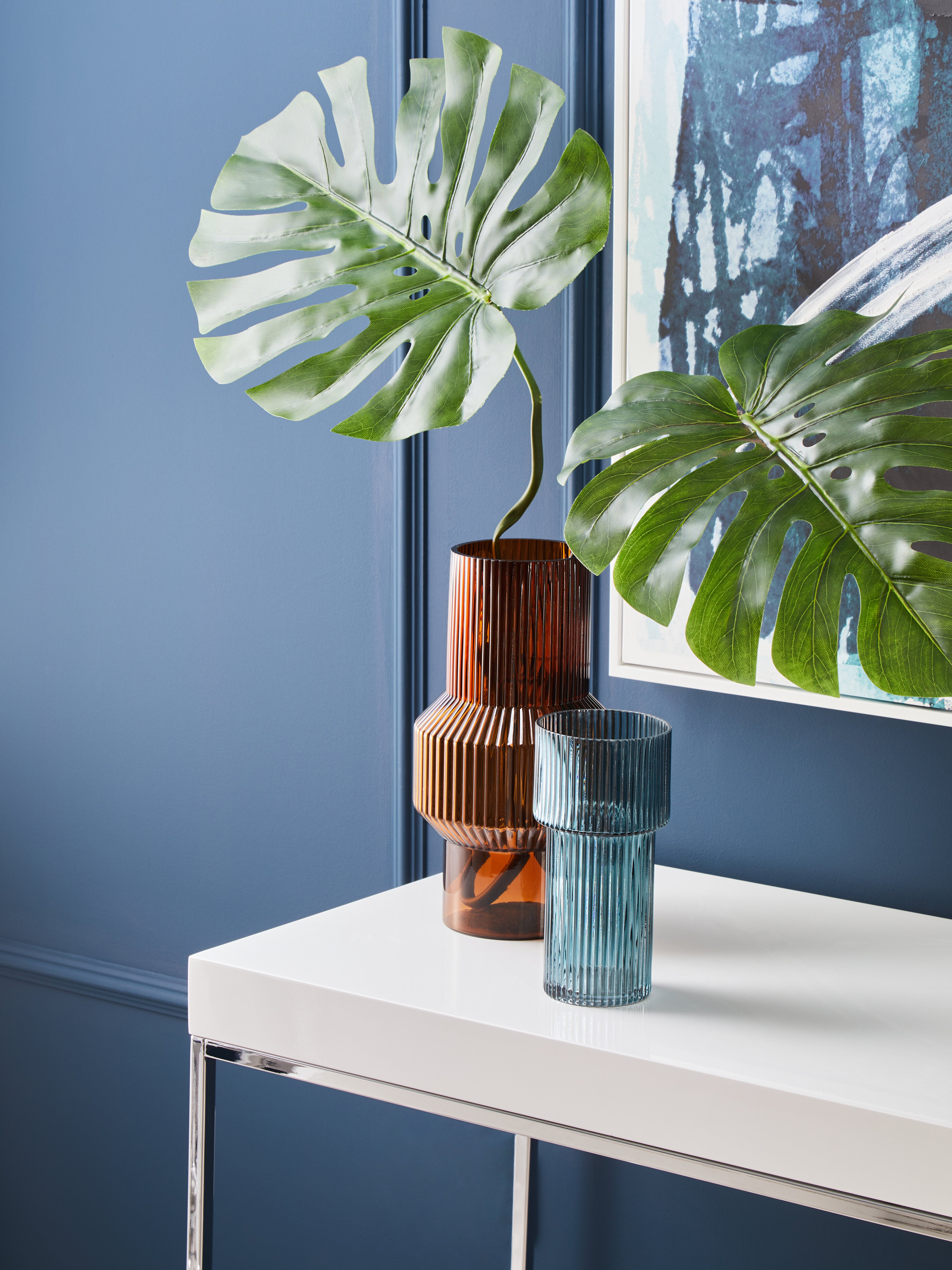 Noah Blue & Black Brushstroke Abstract Wall Art