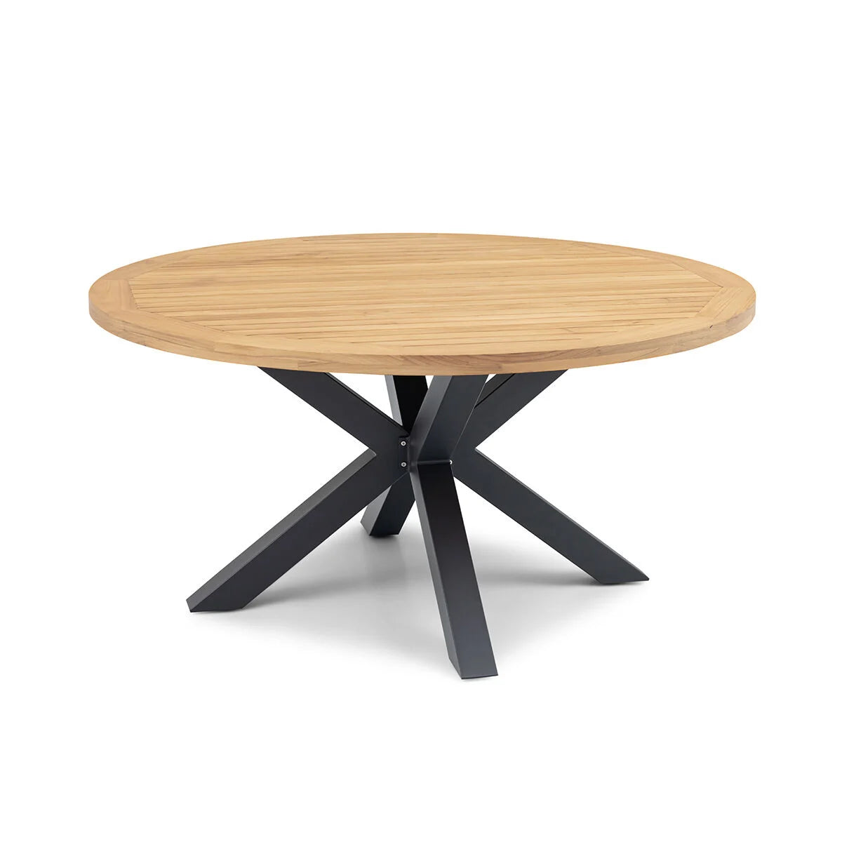 Jakarta Teak Round Dining Table with Ambition Dining Chairs - Oatmeal