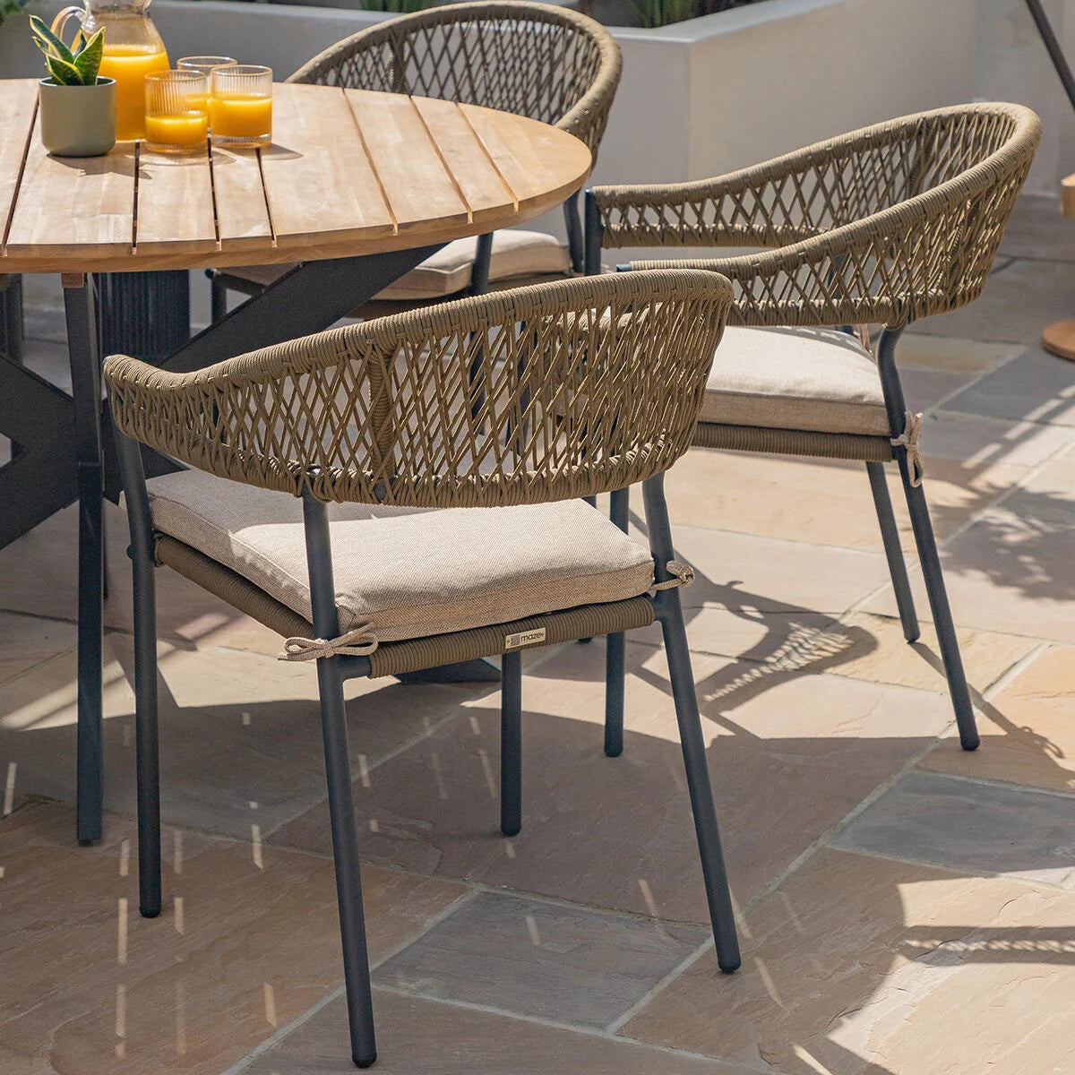 Bali Sandstone Round Dining Set | 6 Seater