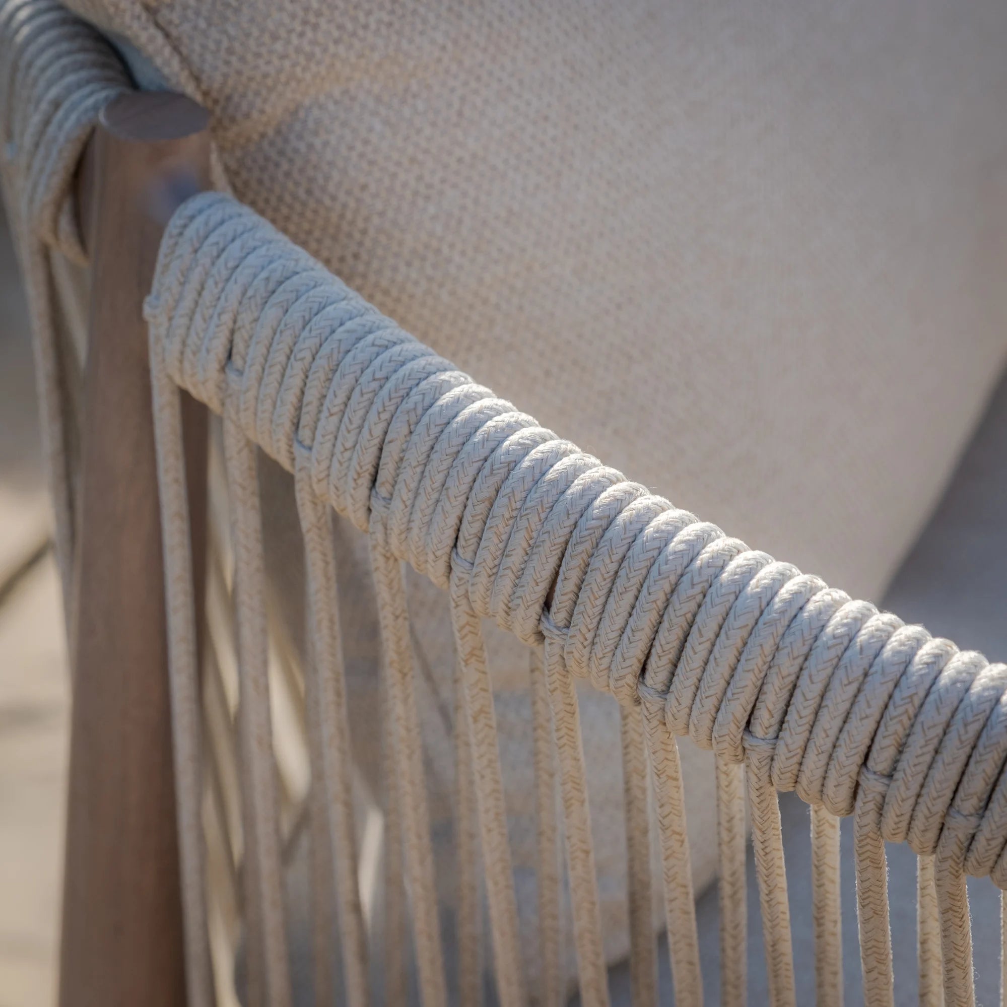 Havana Natural Linen Rectangular Outdoor Dining Set | 6 Seater