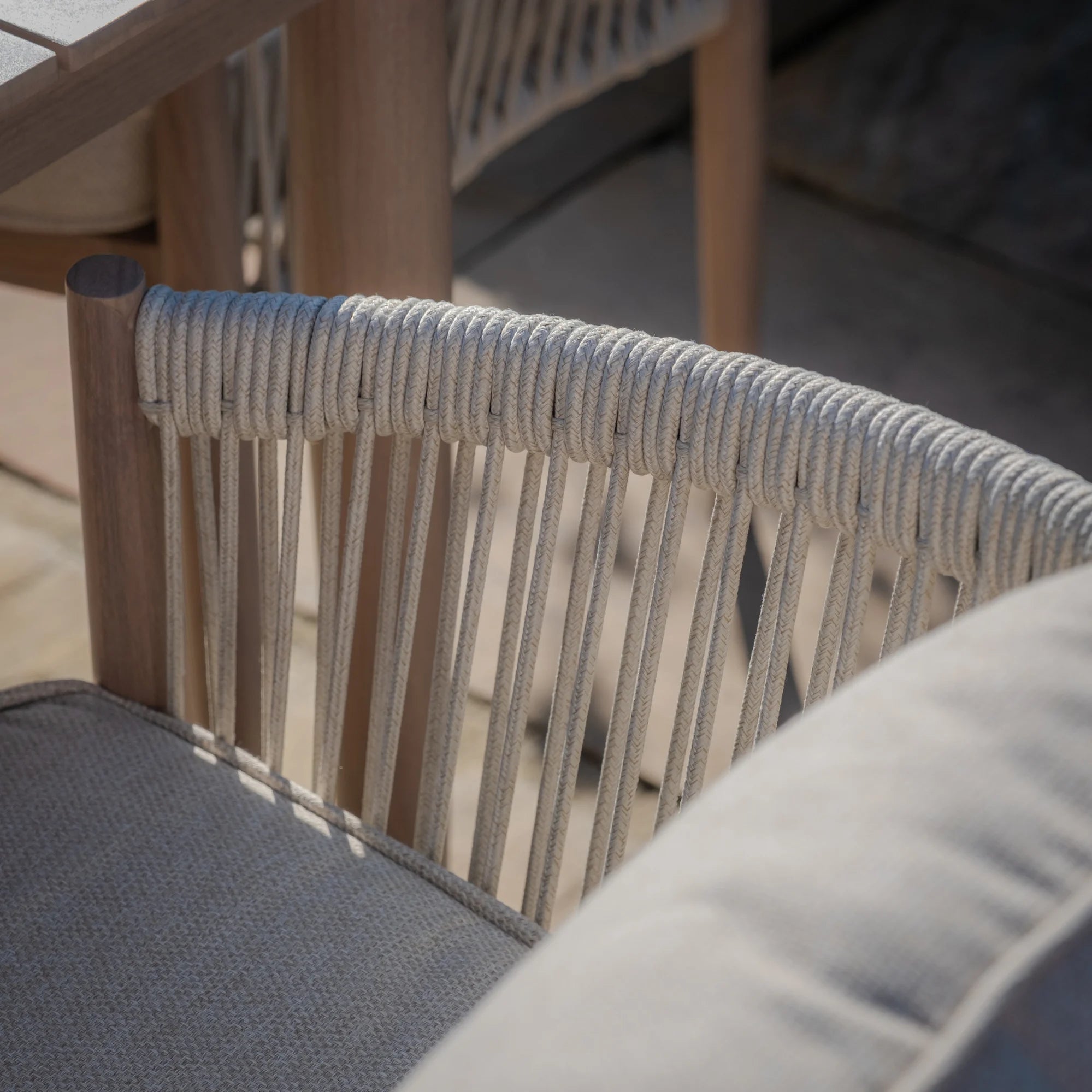 Havana Natural Linen Square Outdoor Dining Set | 8 Seater