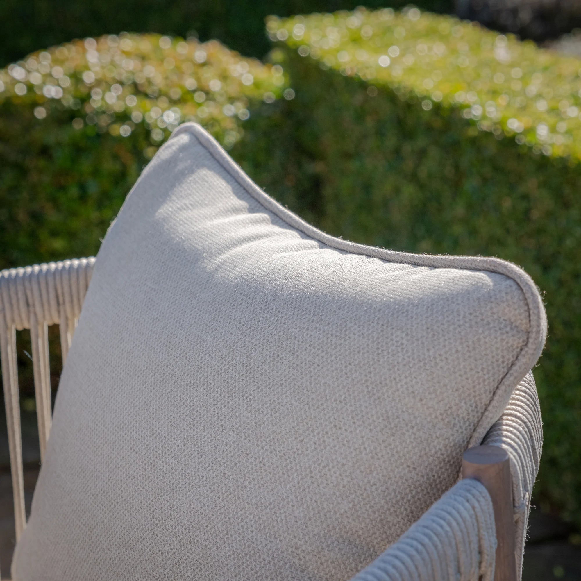 Havana Natural Linen Square Outdoor Dining Set | 8 Seater