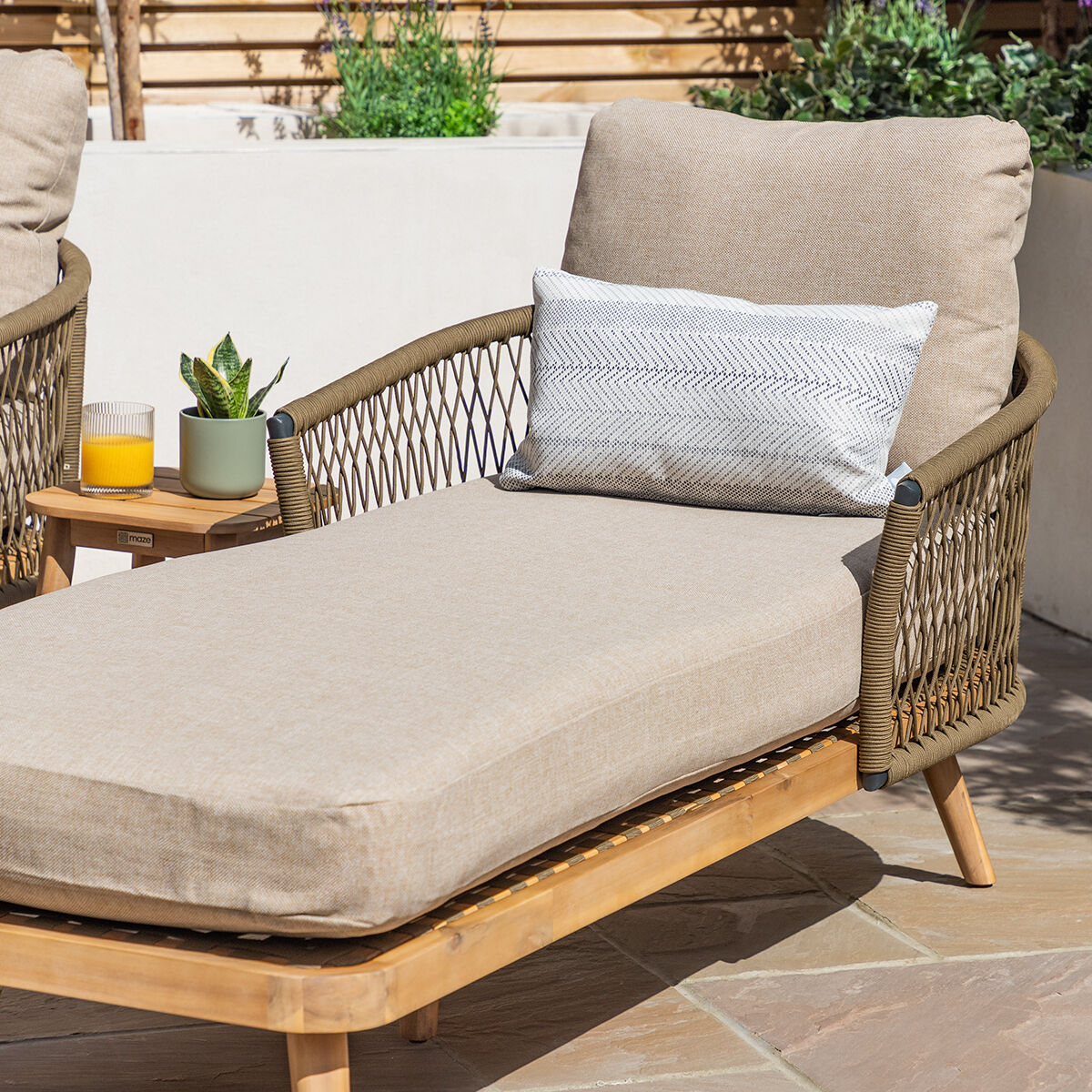 Bali Sandstone Double Sunlounger Set