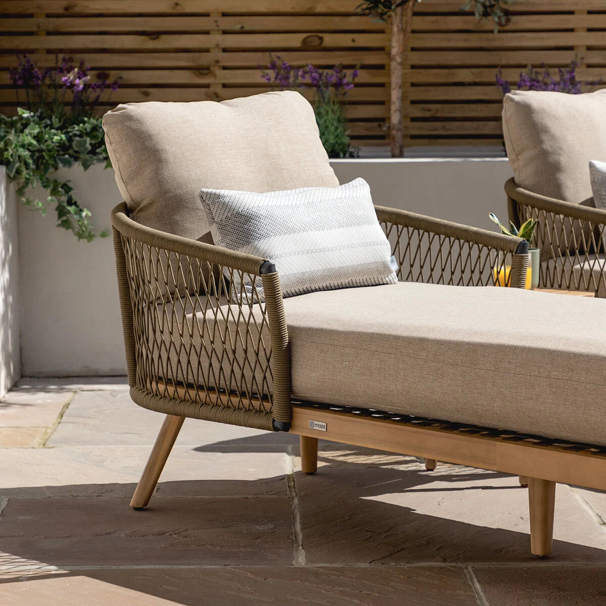 Bali Sandstone Double Sunlounger Set