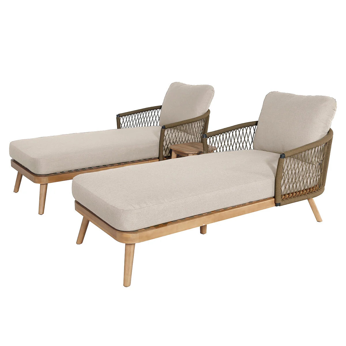 Bali Sandstone Double Sunlounger Set