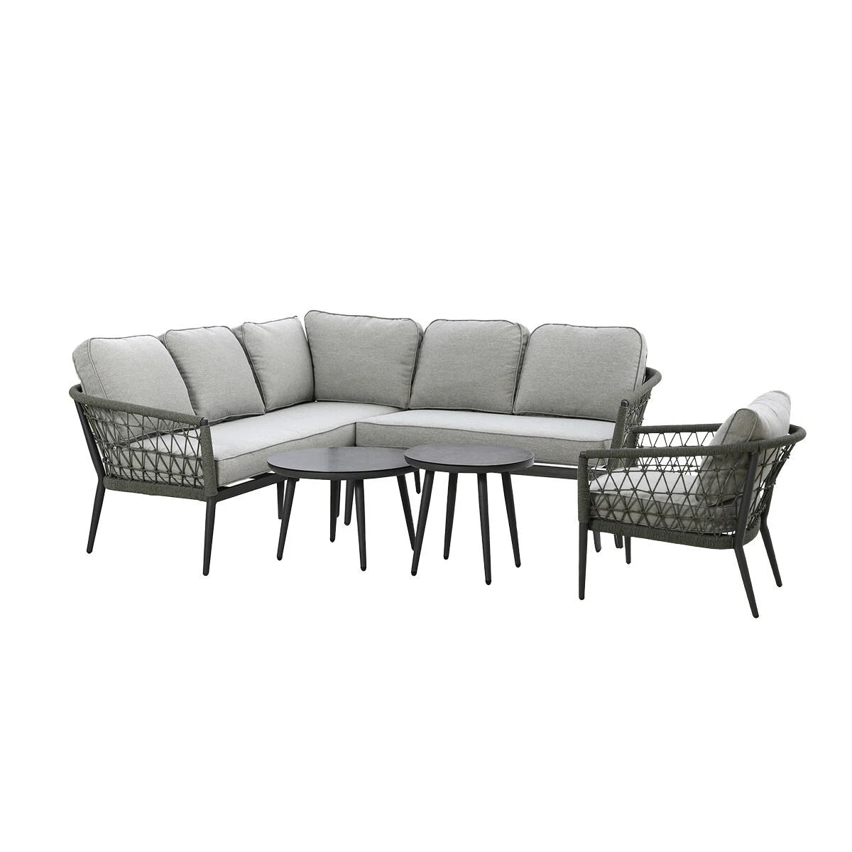 Monaco Small Corner Sofa Set with Armchair - Ivy Green