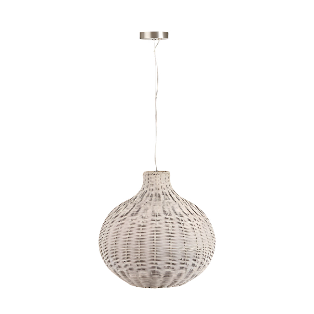 Allona Grey Wash Rattan Pendant