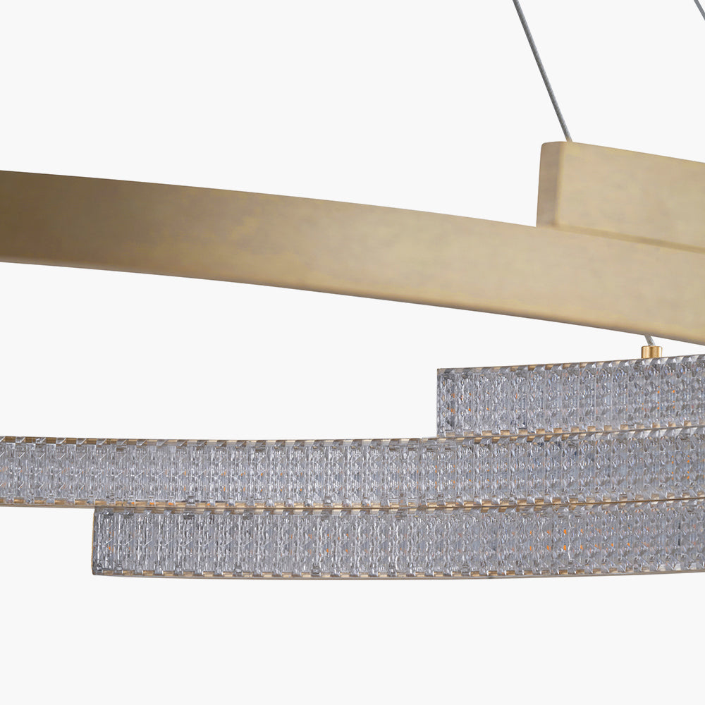 Sienna Champagne Gold & Crystal LED Ring Pendant Light