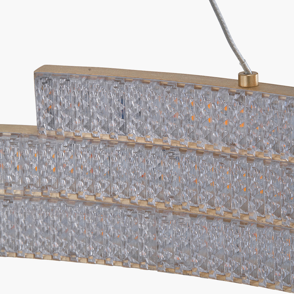 Sienna Champagne Gold & Crystal LED Ring Pendant Light