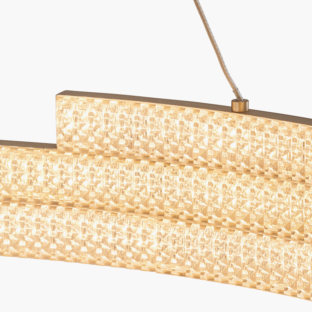 Sienna Champagne Gold & Crystal LED Ring Pendant Light