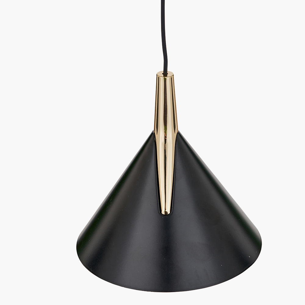 Astarion Matt Black & Gold 3 Drop LED Pendant Light