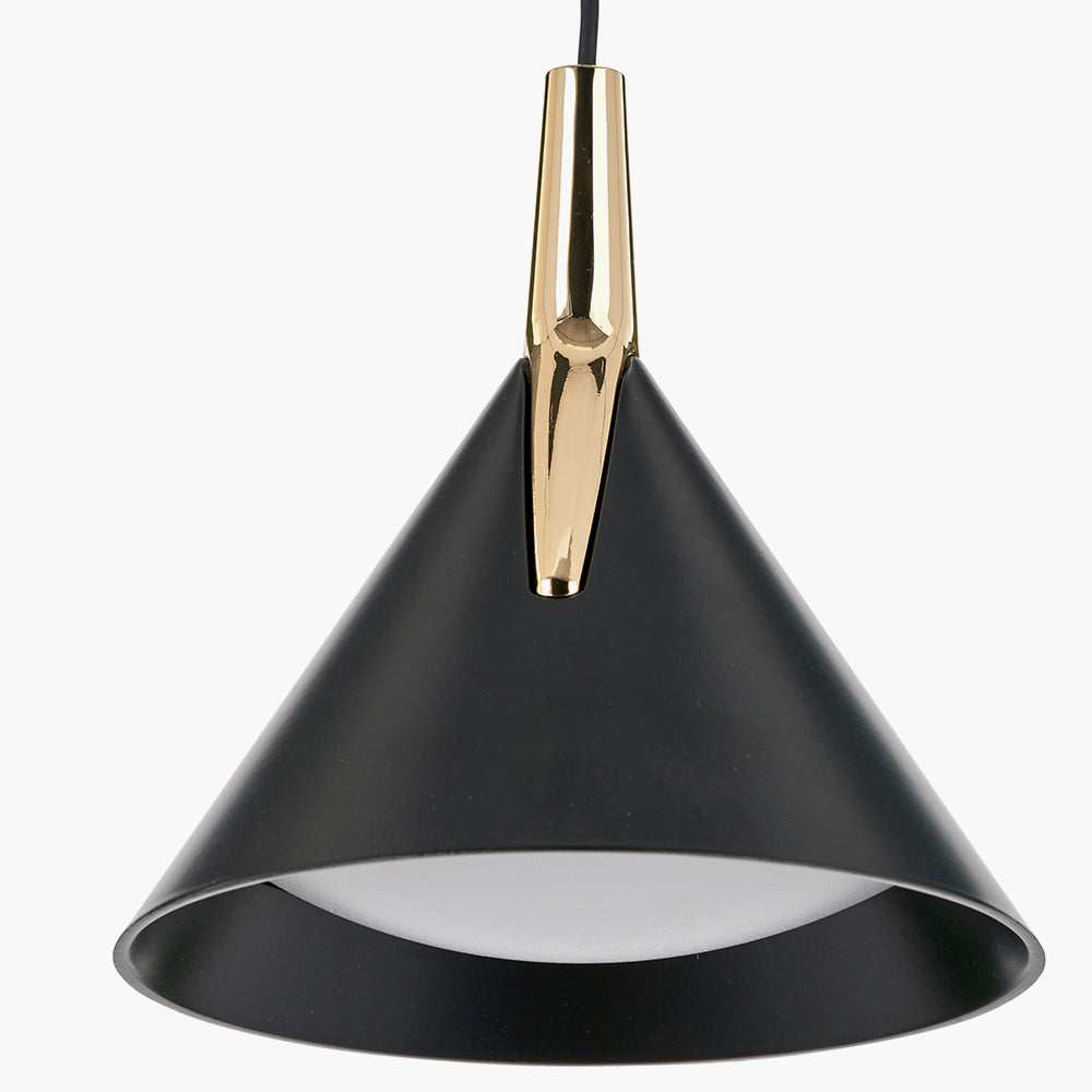 Astarion Matt Black & Gold Multi Drop LED Pendant Light