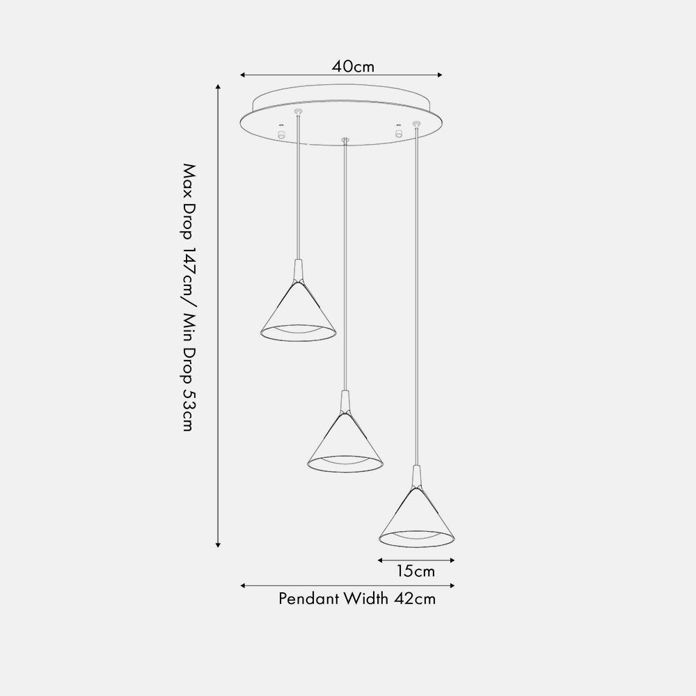 Astarion Matt Black & Gold Multi Drop LED Pendant Light