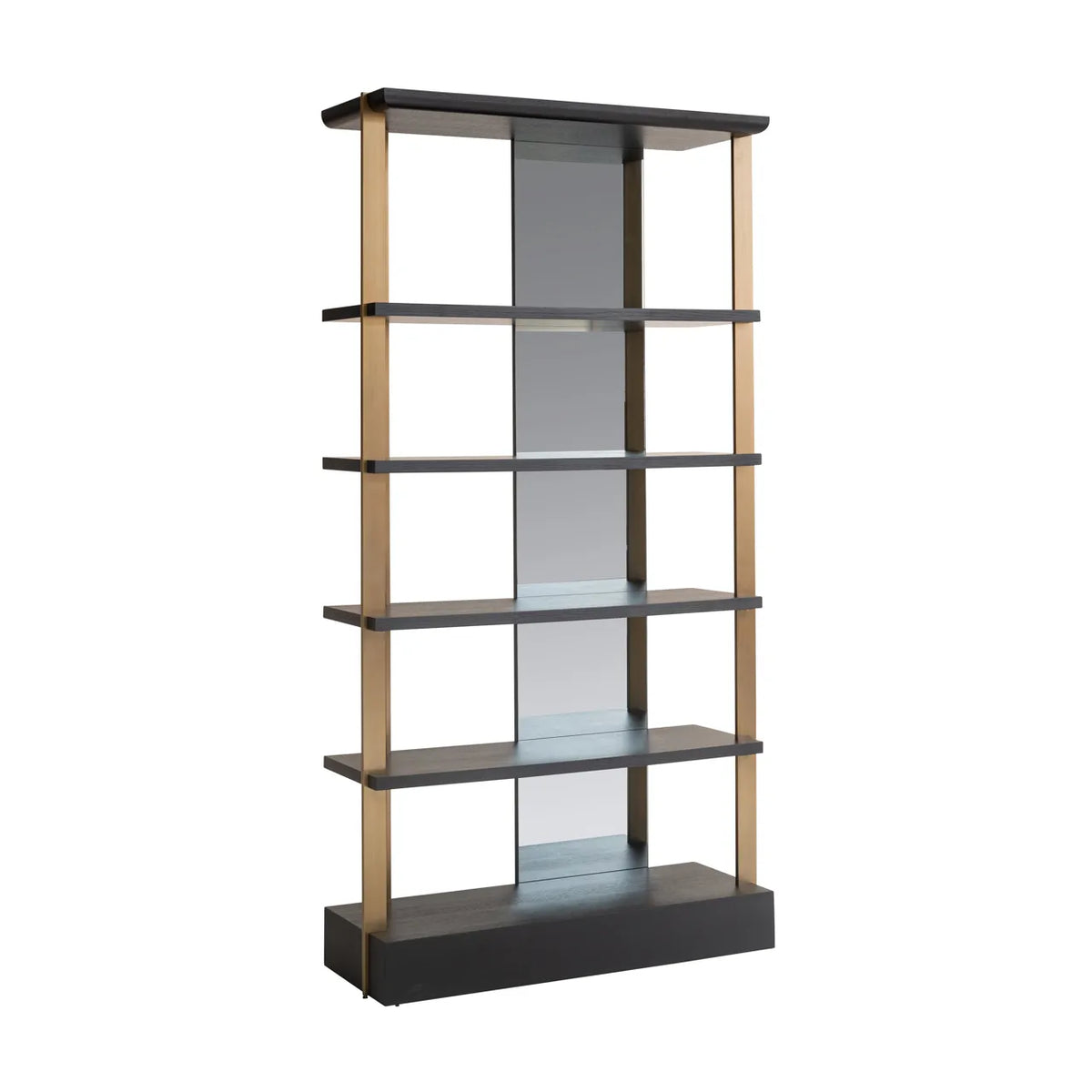 Richmond Interiors Rigley Black & Gold Mirrored Display Unit