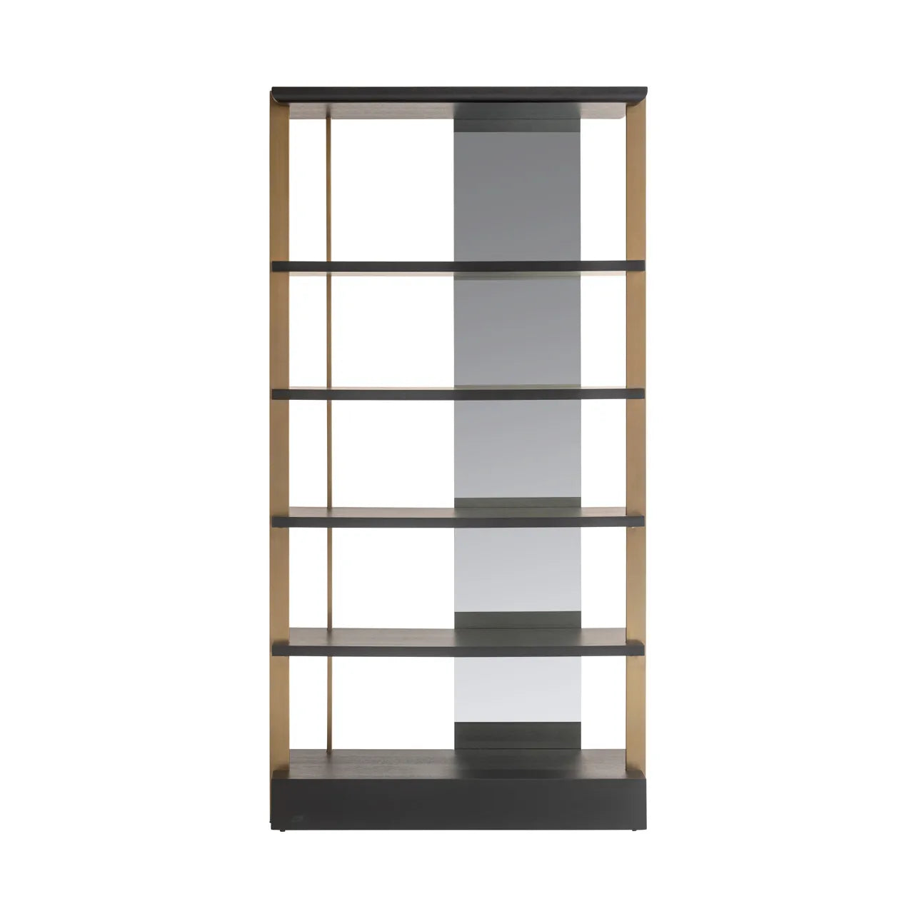 Richmond Interiors Rigley Black & Gold Mirrored Display Unit - CLEARANCE