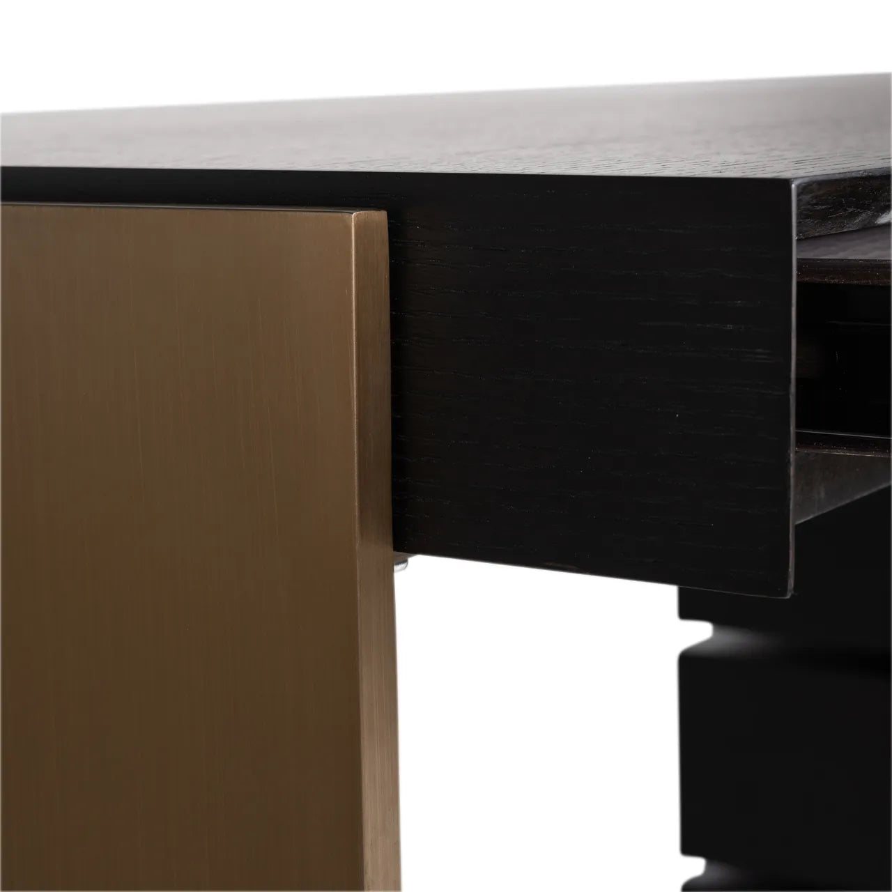 Richmond Interiors Connar Charcoal Black & Gold Desk
