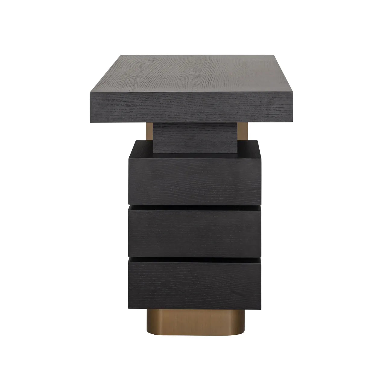 Richmond Interiors Connar Charcoal Black & Gold Desk