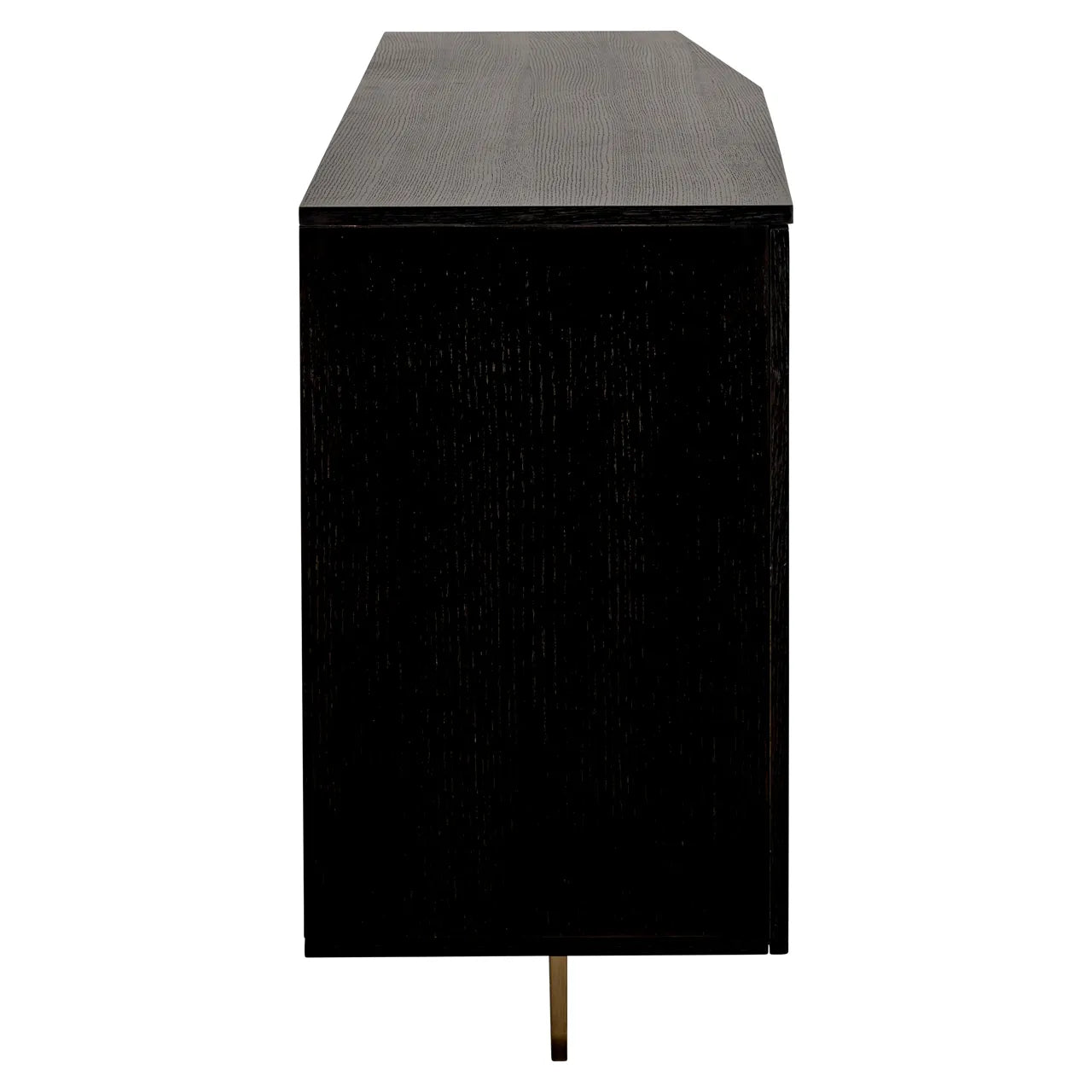 Richmond Interiors Dax Black Oak Wood & Gold Sideboard